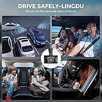 Vista 5 de LD02 Lite 4K Dash Cam frontal y trasera, cámara de tablero de coche 5G WiFi GPS, tarjeta SD gratuita de 64 GB, control de voz, visión nocturna WDR