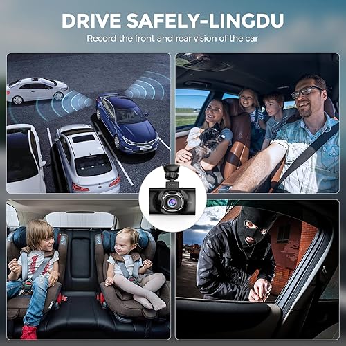 Miniatura 5 de LD02 Lite 4K Dash Cam frontal y trasera, cámara de tablero de coche 5G WiFi GPS, tarjeta SD gratuita de 64 GB, control de voz, visión nocturna WDR