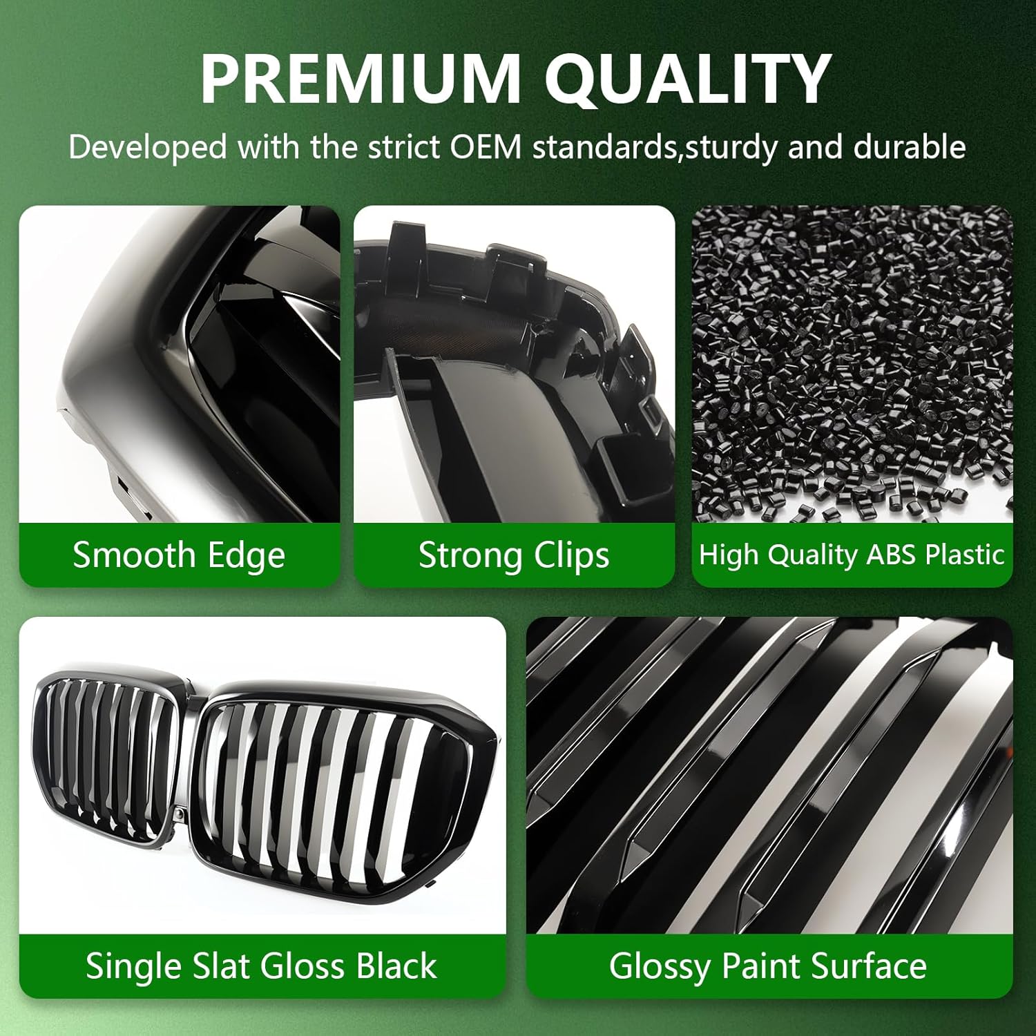 Front Kidney Grille for BMW X5 G05 2024-IN Gloss Black Single Slat ABS Grill - Image 5