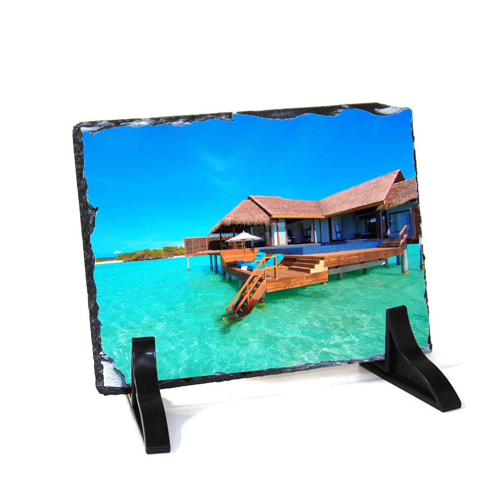 5 Pack Sublimation Slate Photo Frames - 6x6 Inch Blank Stone Plaques With Stands For DIY Personalized Gifts - View #8