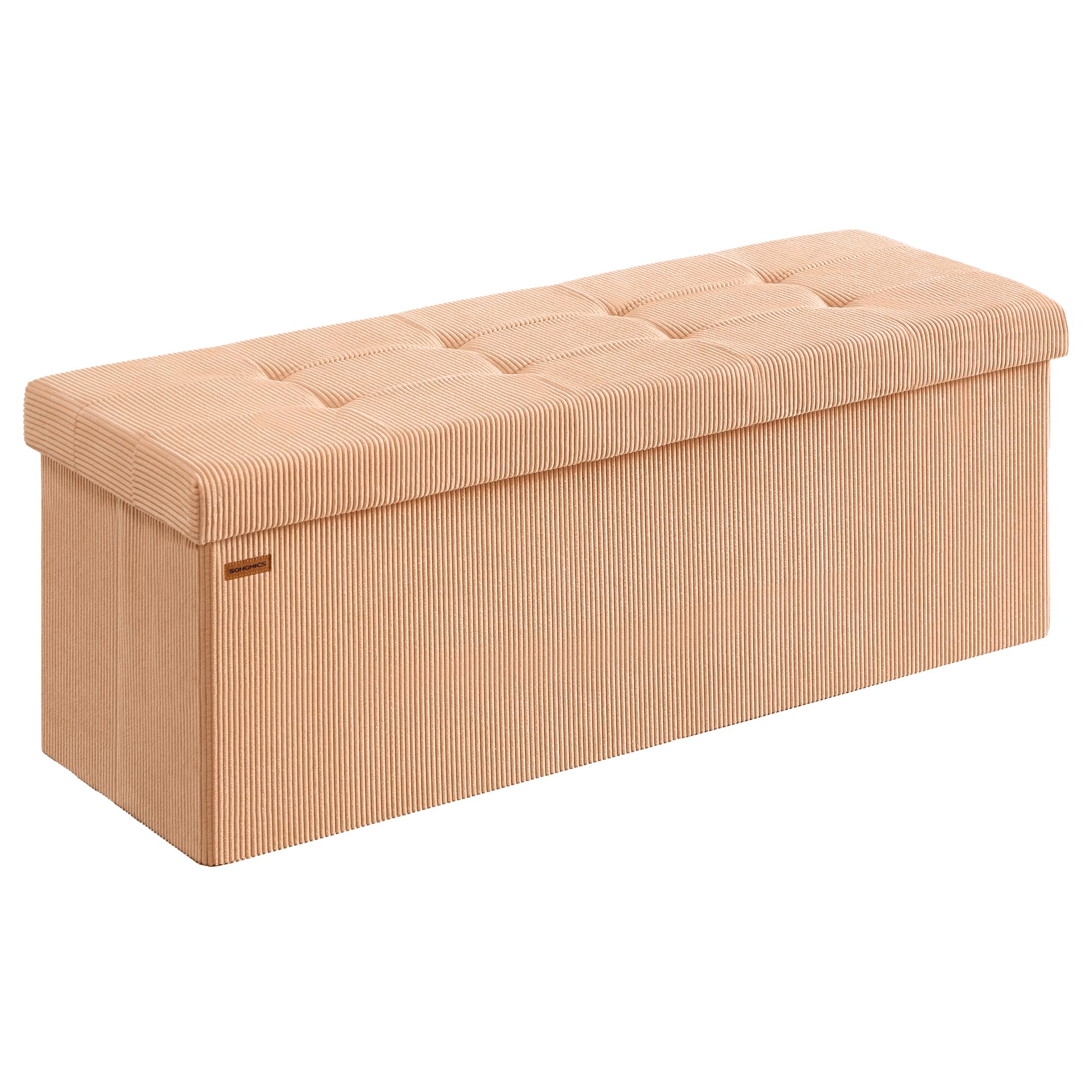 SONGMICS MAZIE Collection - Storage Ottoman Bench, Foldable Foot Rest, 15 x 43 x 15 Inches, End of Bed Bench, Storage Chest, Load 660 lb, Living Room,