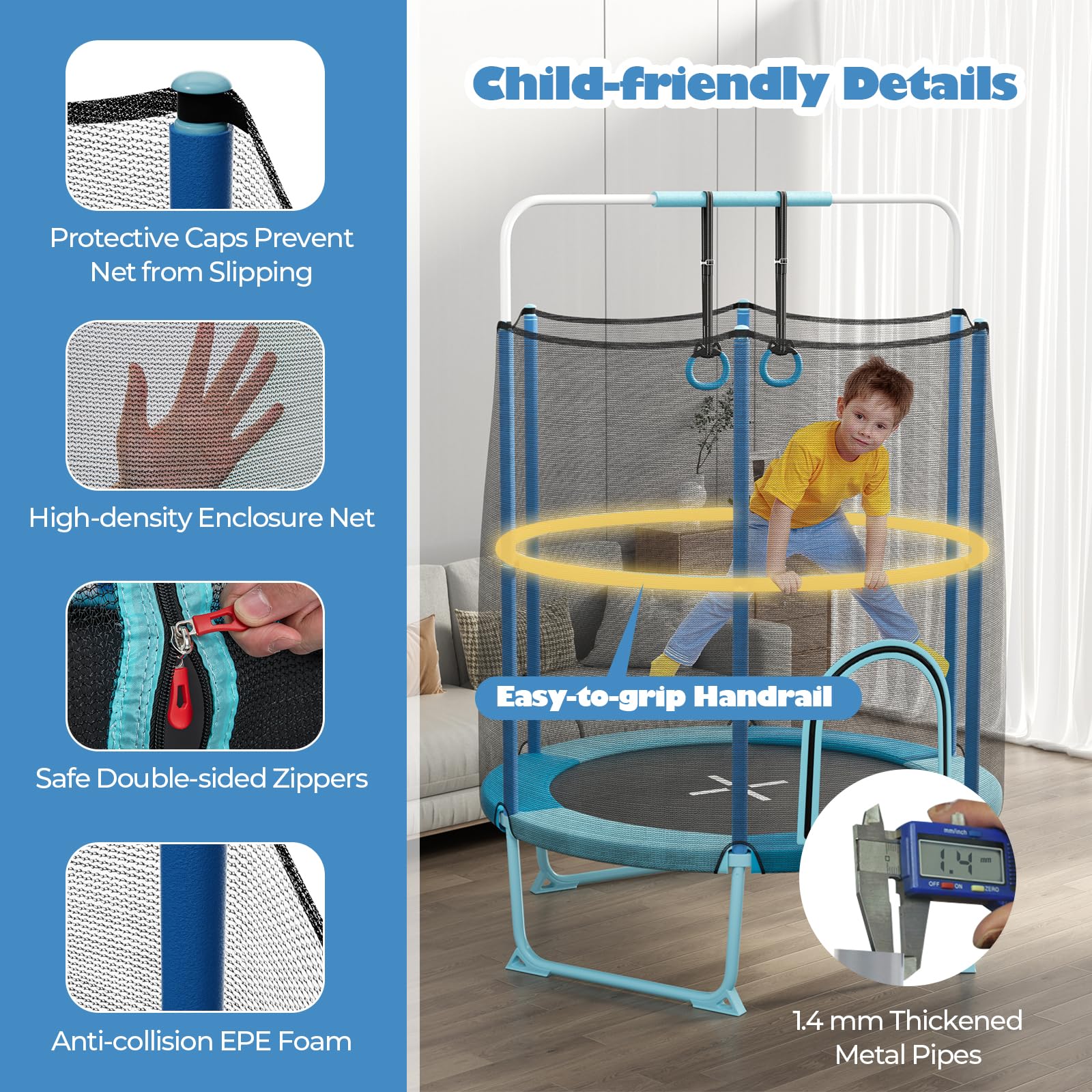 Amazon.com : Goplus 60'' Trampoline for Kids, 3-in-1 Toddler