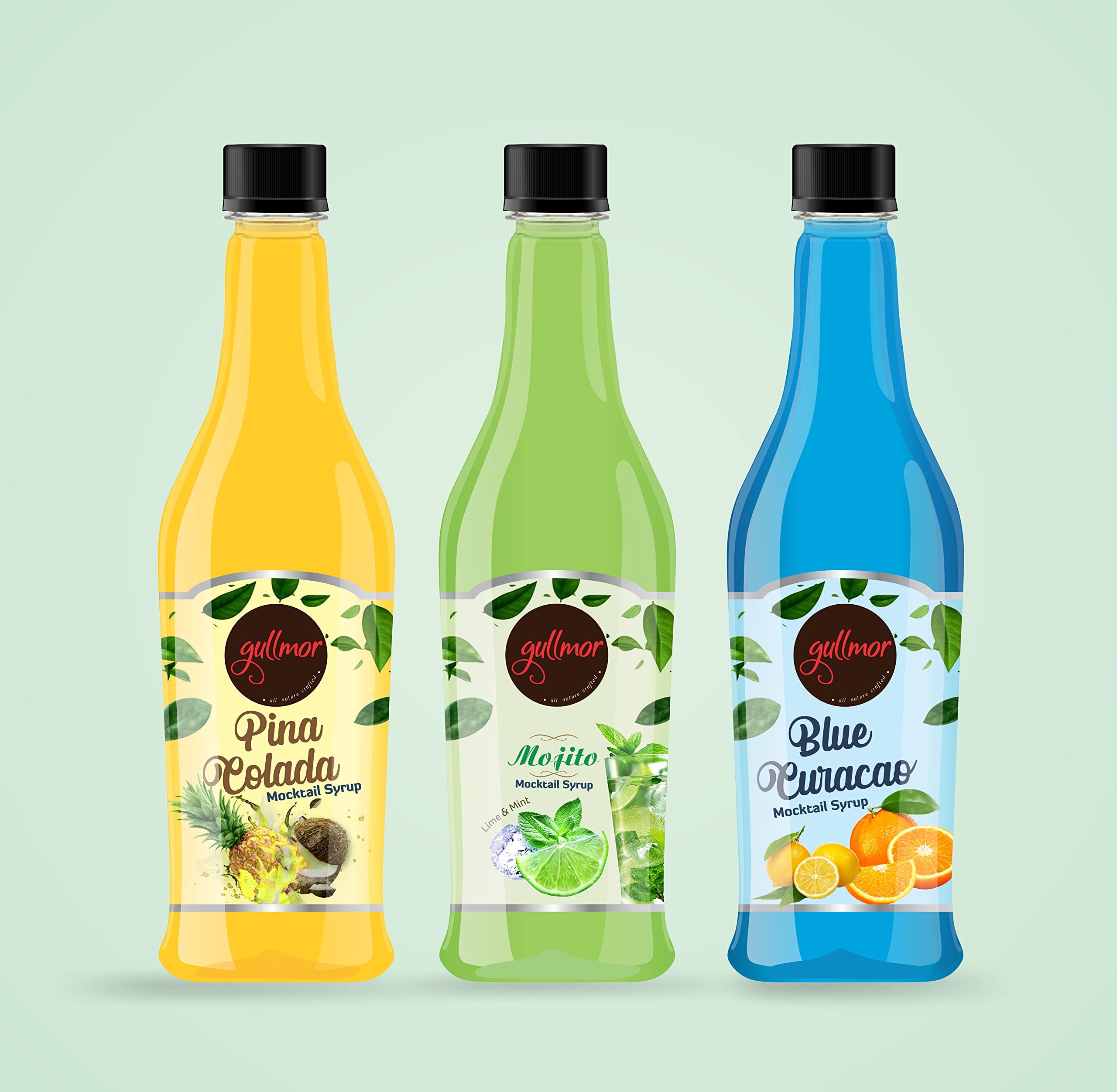 Gullmor Mocktail Combo of Pina colada, Blur Coracao and Lemon & Mint Mojito Pack of 3 For Cocktail, Mocktail, Juices, Drinks & beverages like bar-image-18