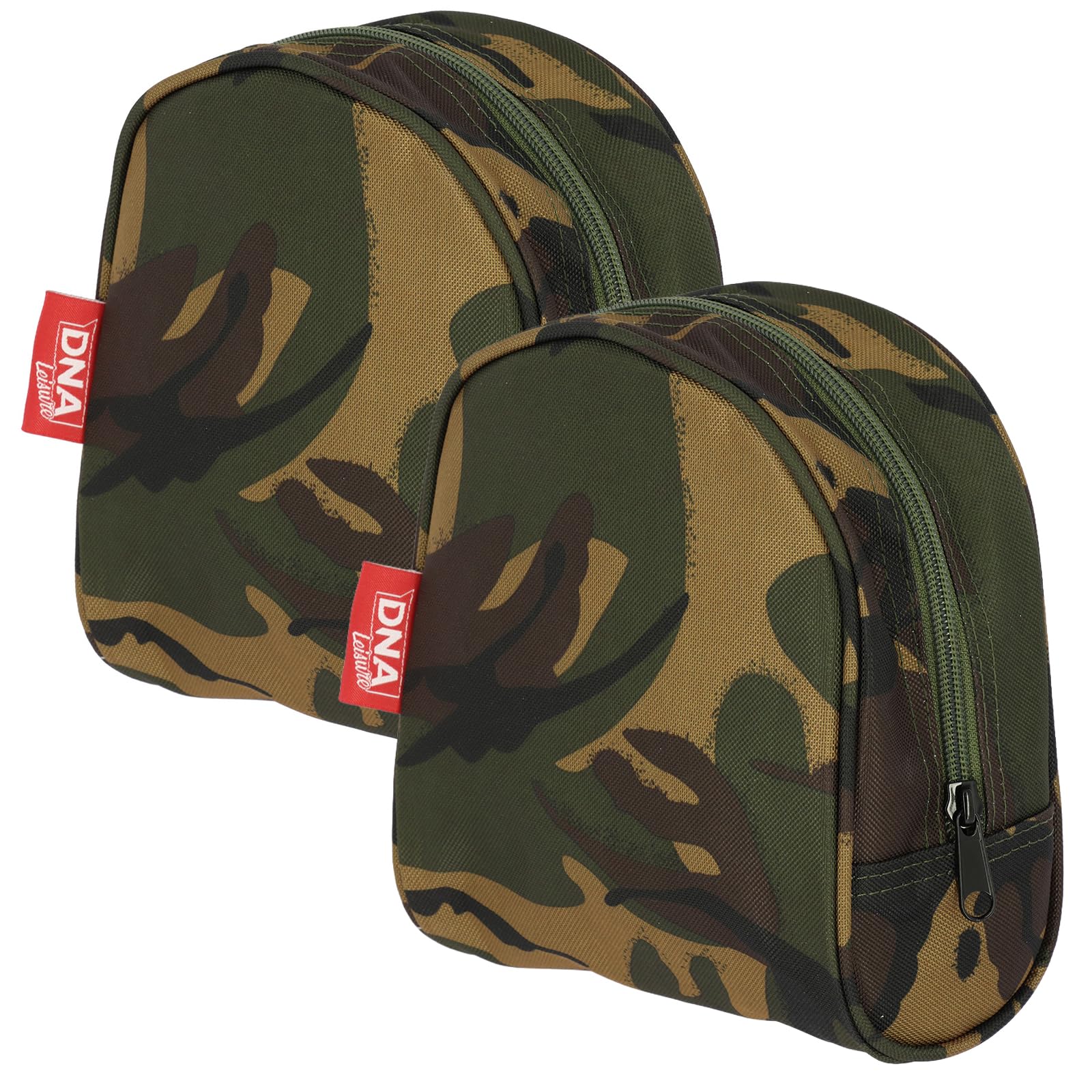 DNA Leisure 2X DPM Camo Carp Fishing Reel Case, 600D Polyester PVC Backed Reel Storage Pouch, 20 x 10 x 21cm Tackle Bag Accessory for Reel Transport & Storage