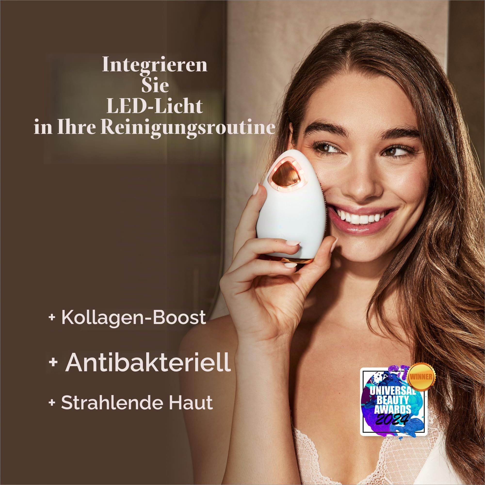 Silk'n Gesichtsreinigungsbürste I Bright Lux I Skincare für ausgeglichene Haut I 4-in-1-Gesichtsbürste mit Infrarot-Technologie, blau