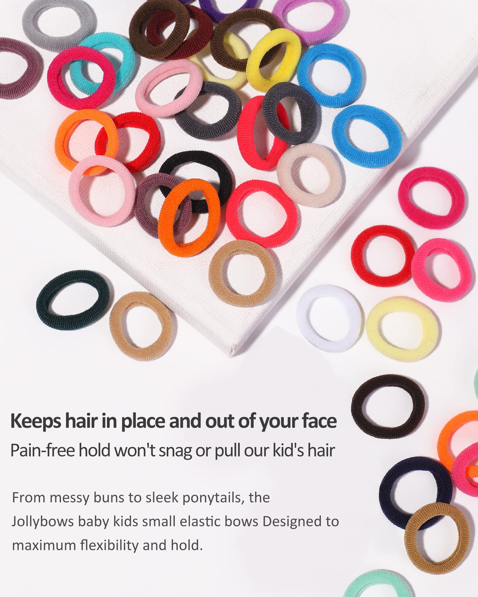 Jollybows 300 Piezas Elástico Pelo Gomas, Coleteros Lazos de Pelo Accesoris de Pelo para Niñas Bebés Mujer (1 Pulgada / 2,5 cm 30 Colores)