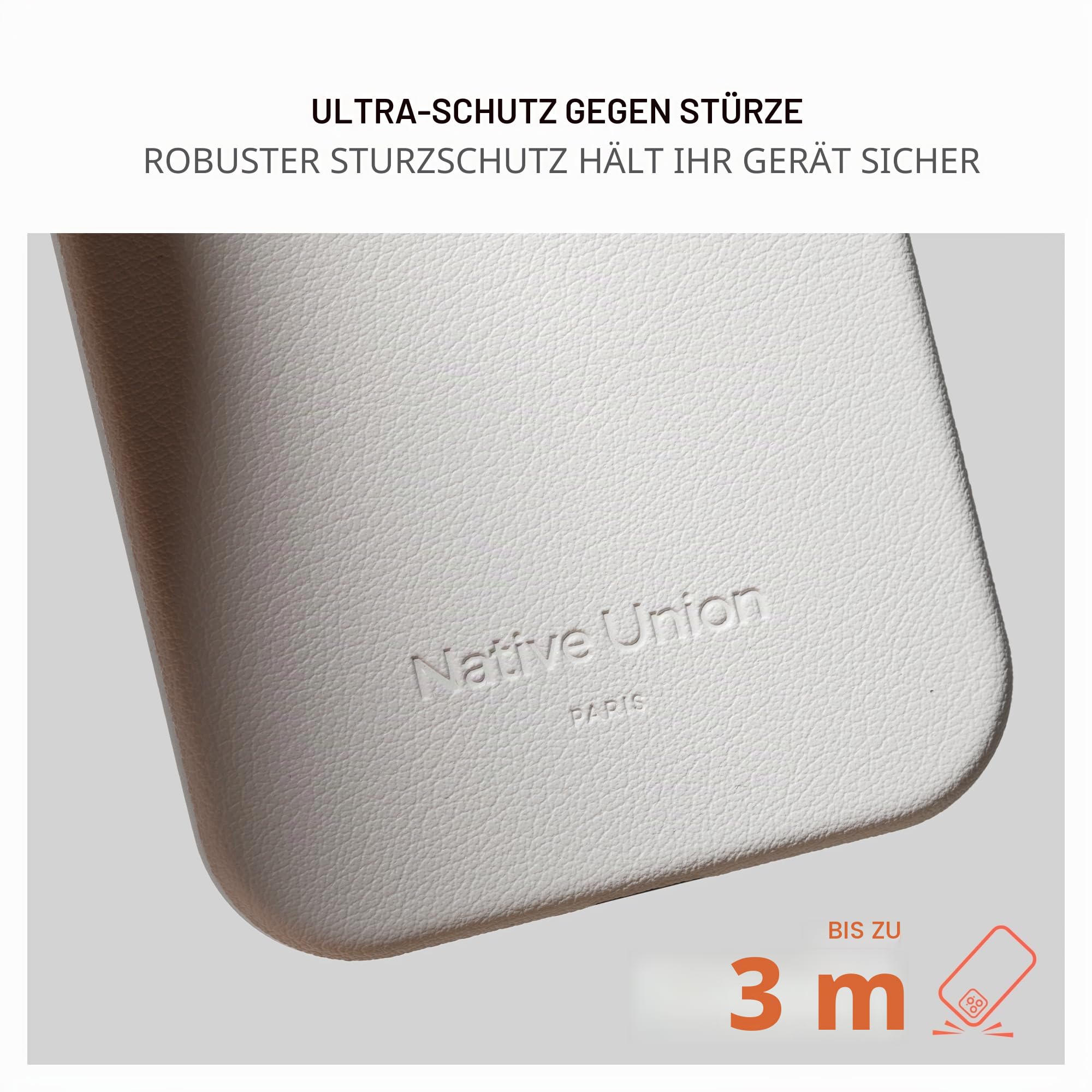 Native Union Active Case –MagSafe-kompatibel mit integrierten Magneten – Robustes Design–Recycelte Materialien –Extrem strapazierfähiger Fallschutz bis zu 10 Fuß /3 Mtr für iPhone 16 (Sandstein)