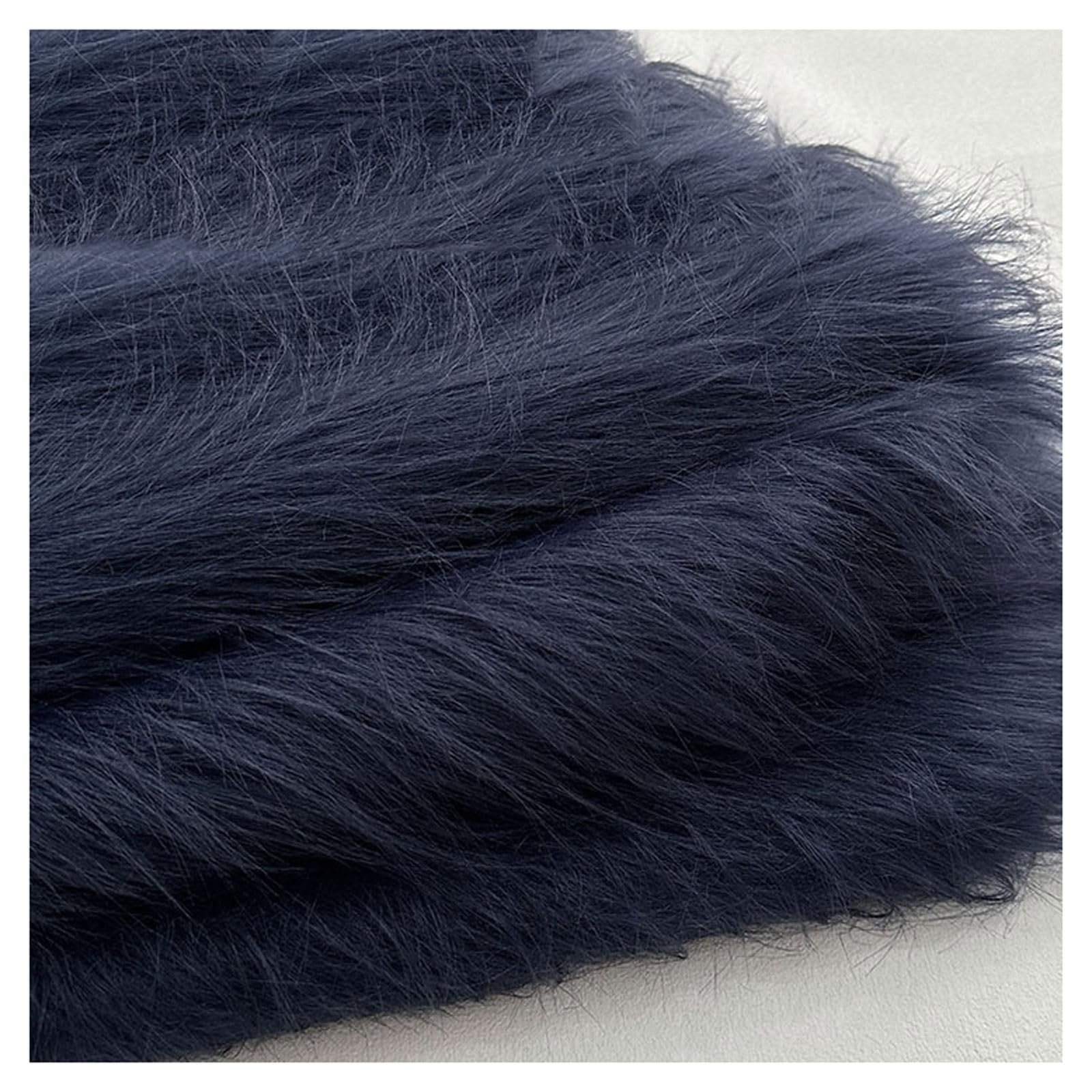 Shaggy Faux Fur Fabric 68 Colors Soft Plush12cm Long Pile Fake Fur Materials Craft Fabric, for Christmas Ornaments, Fursuit, Cosplay, Costume, Gnome Beards, Craft Supply, 50x180cm (Color : Blue 9) โ image 1