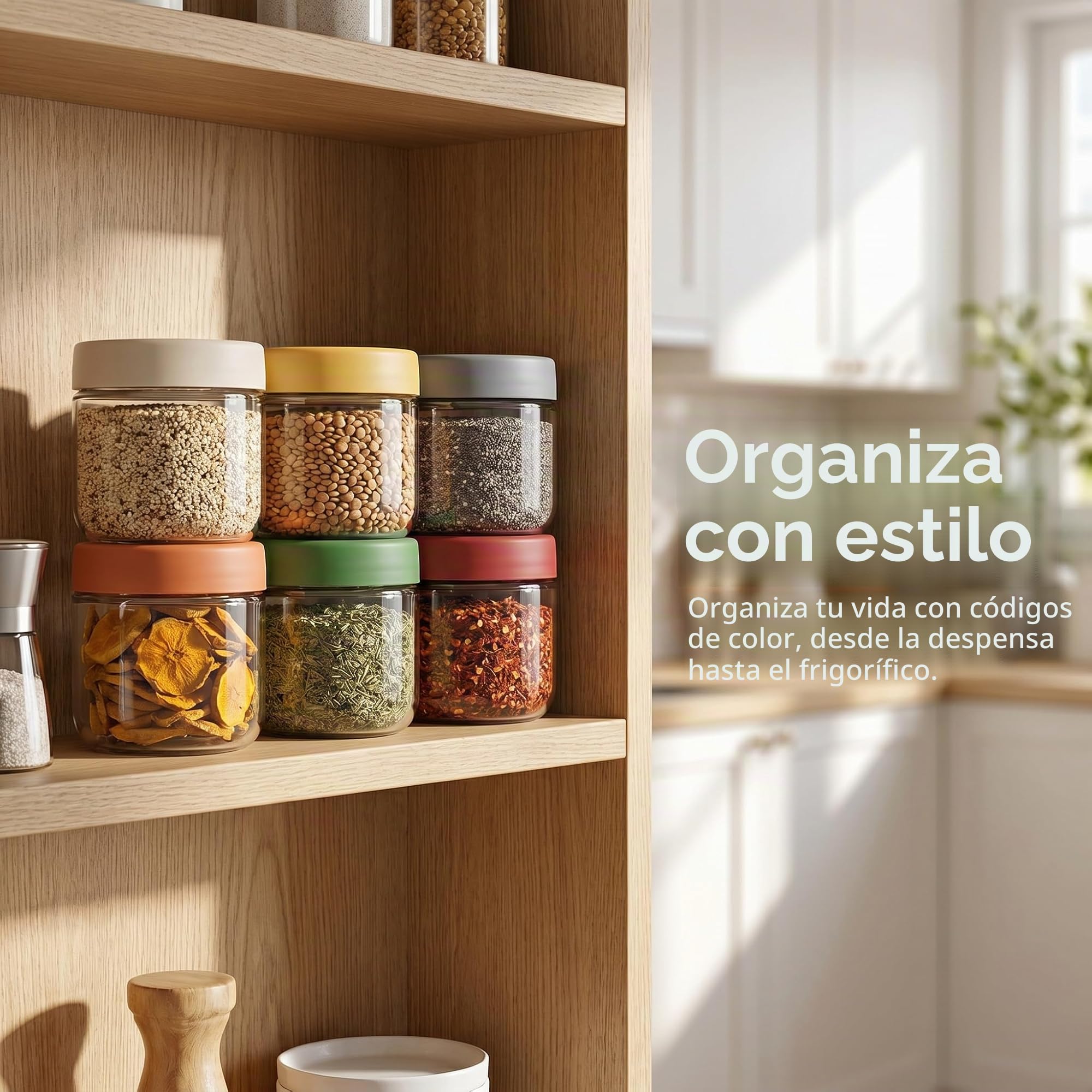 EONJOE Tarros de vidrio de 8 onzas con tapas, 1 taza, recipientes pequeños para pudín de chía, mermelada, aperitivos, yogur, avena durante la noche, caramelos, paquete de 6