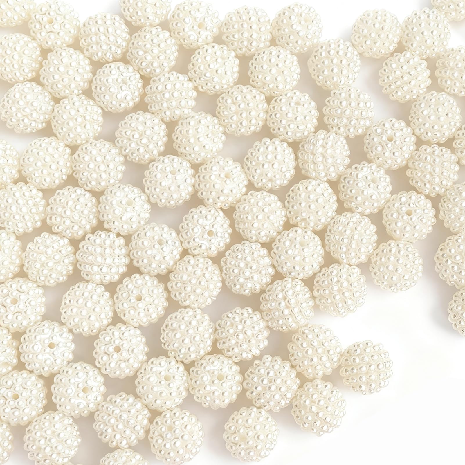 100pcs Pearl Bubblegum Beads, ZODKSNO 14mm Berry Acrylic Imitation Pearl Chunky Beads for Jewelry Making