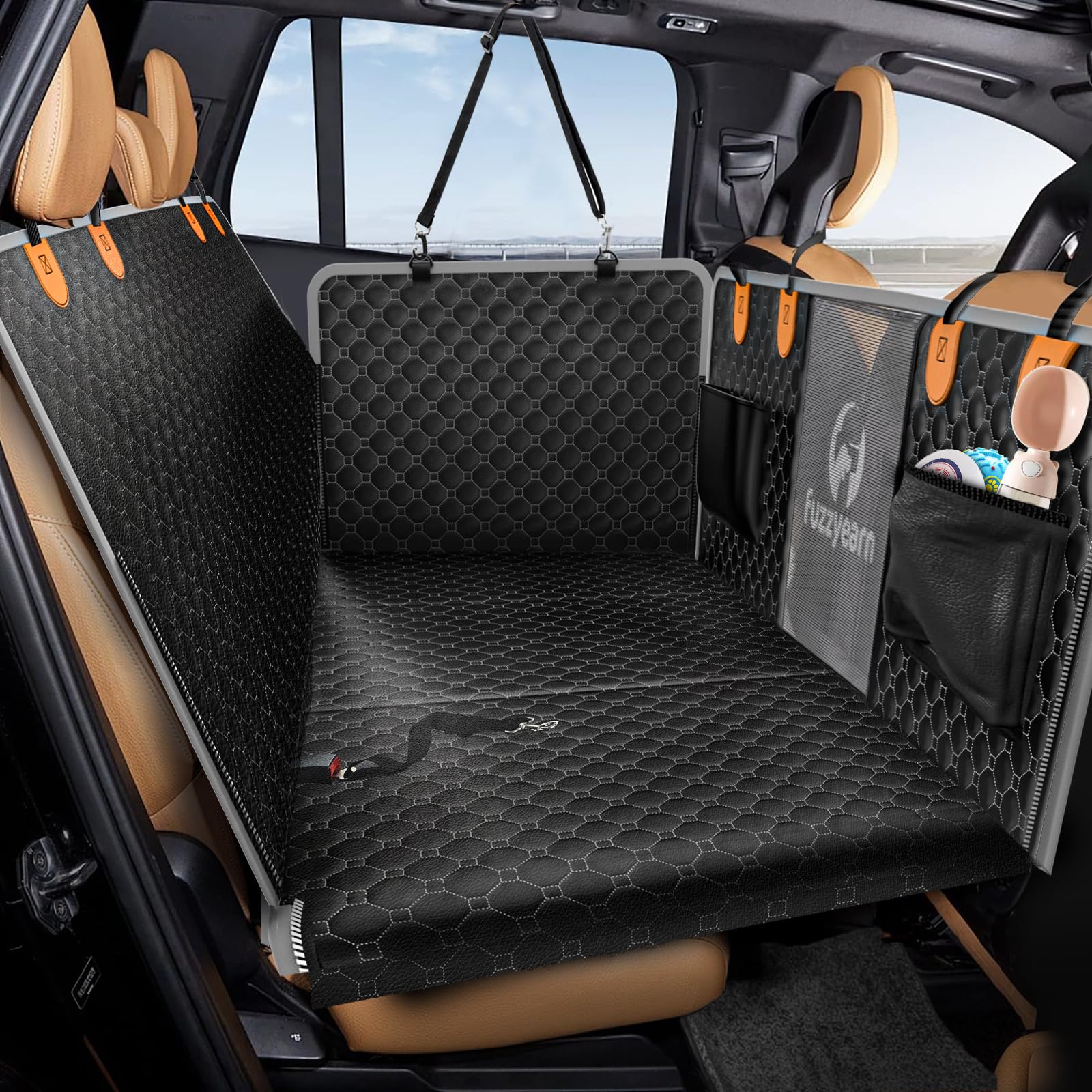 Waterproof Dog Hammock APetsPlanet Backseat Extender For Dogs, 100%  Waterproof Hard Botto Dog Dog Car Seat Cover Backseat Extender