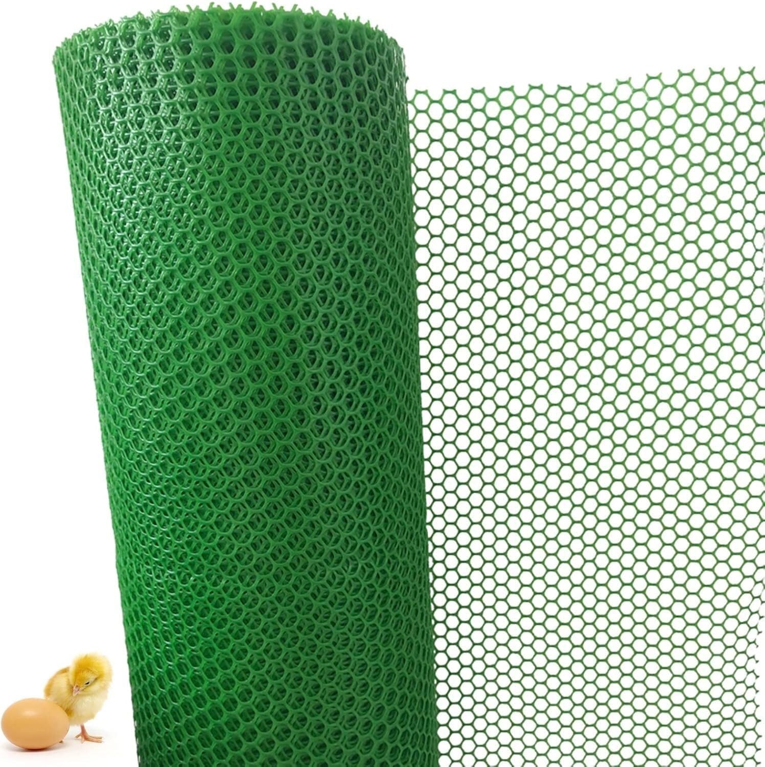 TIST Green Poultry Fence Plastic Mesh Hexagonal Wire Mesh Fence for Gardening Flowers Large Building/Animal Barrier Mesh(0.8x5m/2.6x16.4ft)