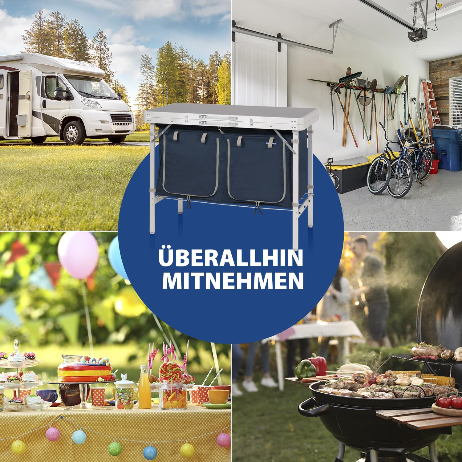 Campart Campingküche Salamanca KI-0412 - klappbar, Blau