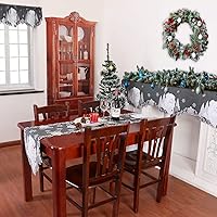 Vista 7 de Simhomsen Camino de mesa bordado de muñeco de nieve gris para decoraciones navideñas (13 x 69 pulgadas)