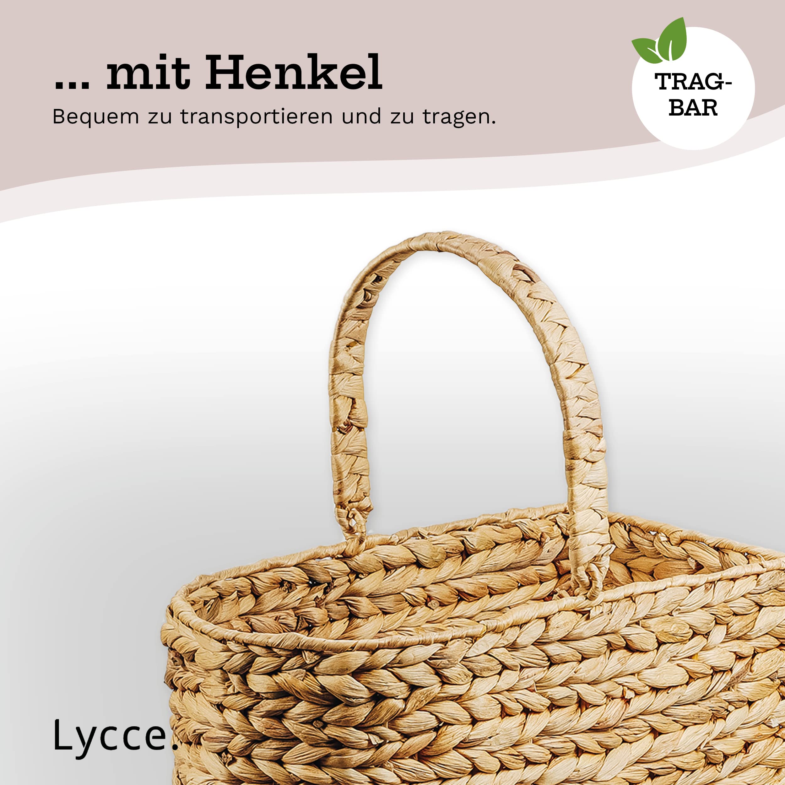 Lycce Panier, marron, jacinthe d'eau, en forme de L, 40 cm x 40 cm x 60 cm
