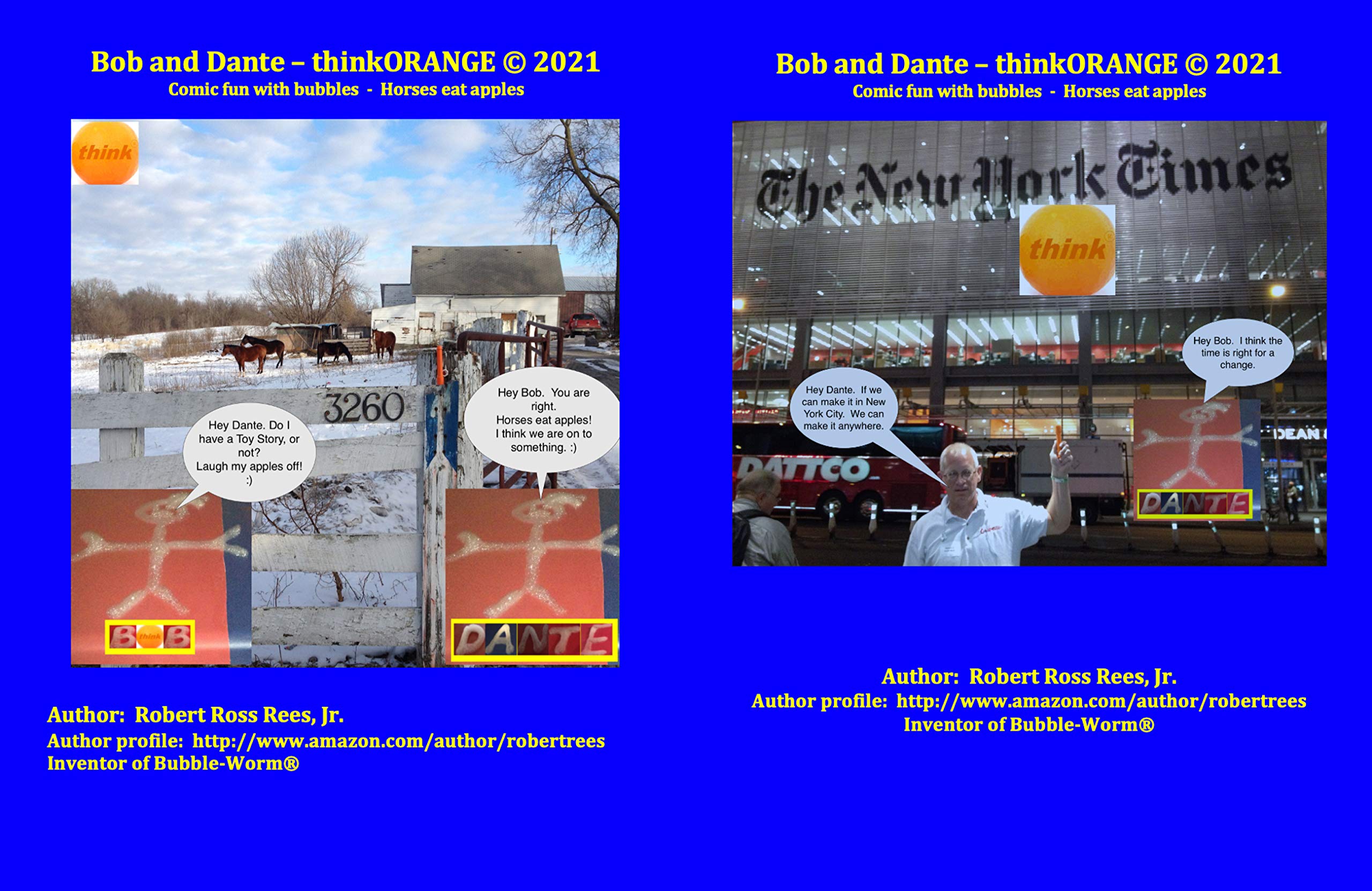 Bob and Dante - thinkORANGE (C) 2021: Comic fun with bubbles - Horses eat apples