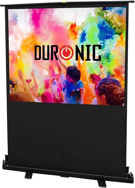 Duronic Projector Screen FPS60/43 - 60" Floor Projector Screen | School | Theatre | Cinema | Home Brilliant White: 122cm(w) X 91cm(h) Portable Freestanding Widescreen 4K / 8K Ultra HDR 3D Ready (4:3)