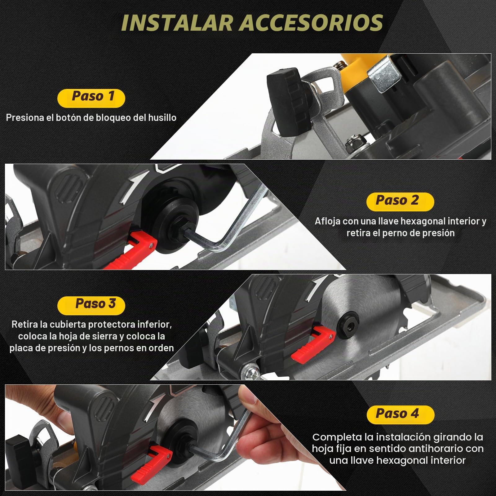 Roadtime mini Sierra circular de 5 pulgadas para DeWalt 20V(sin baterías) | profesional mini sierra circular de mano con 2 cuchillas, sierra para madera y cuchillo de diamant