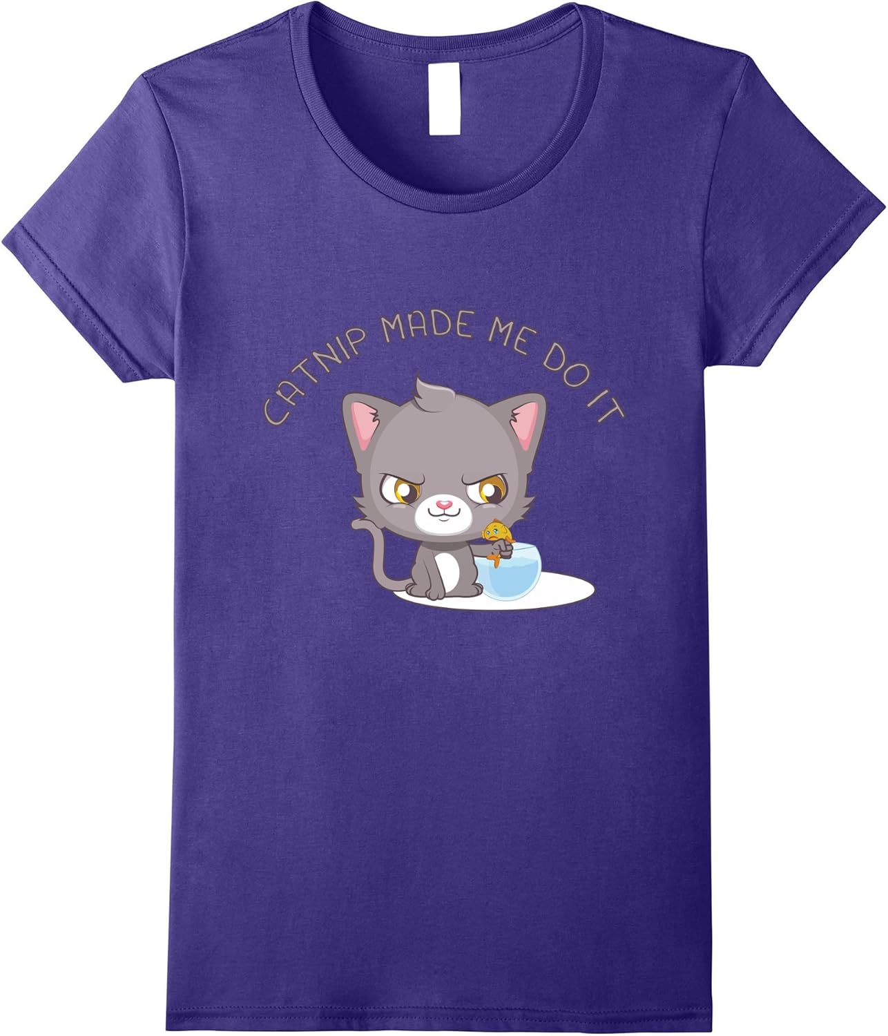 Amazon.com: Womens Funny Catnip Made Me Do It Catnip Humor T-Shirt ...