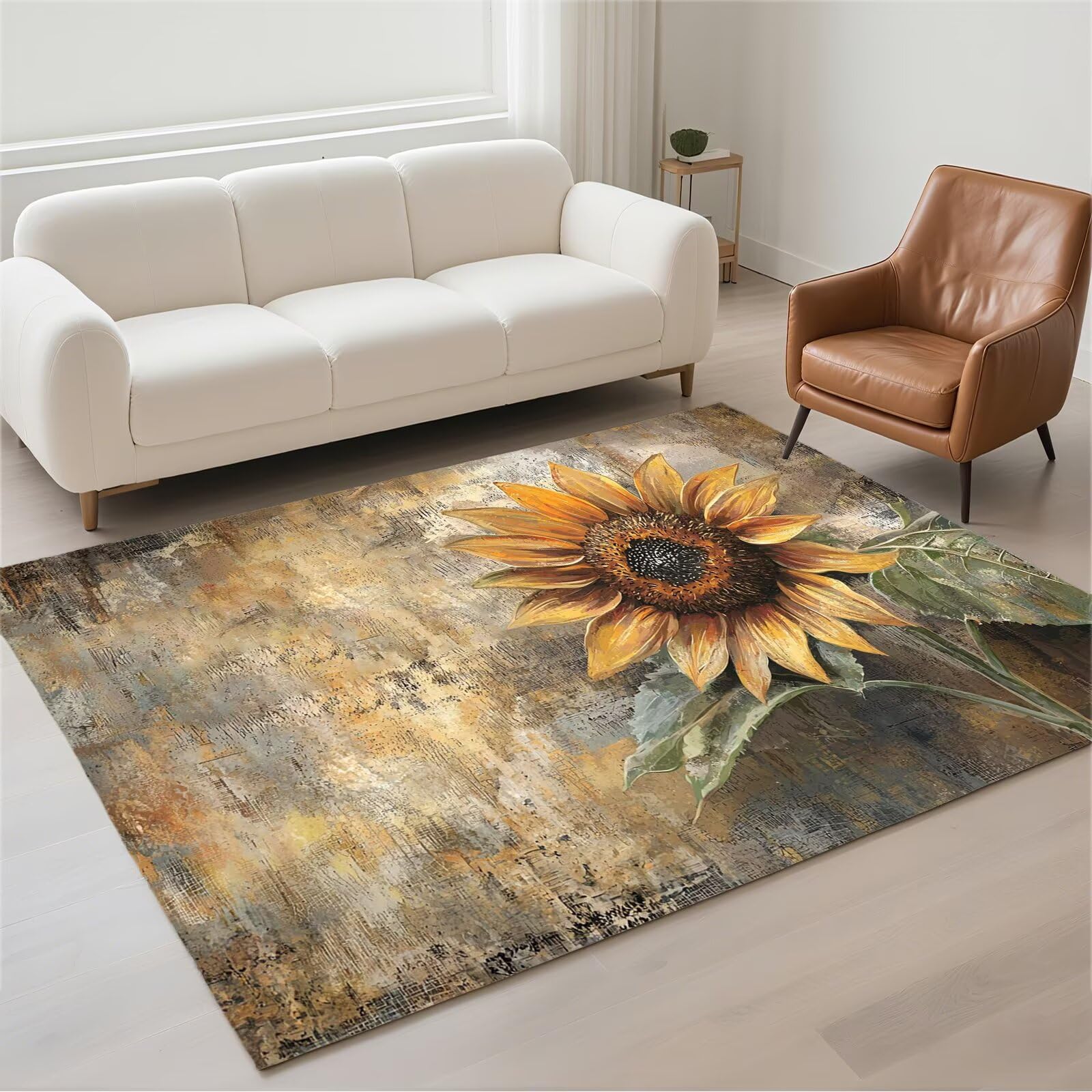 Tapis de salon doux pile bouclée 80x150cm au design raffiné