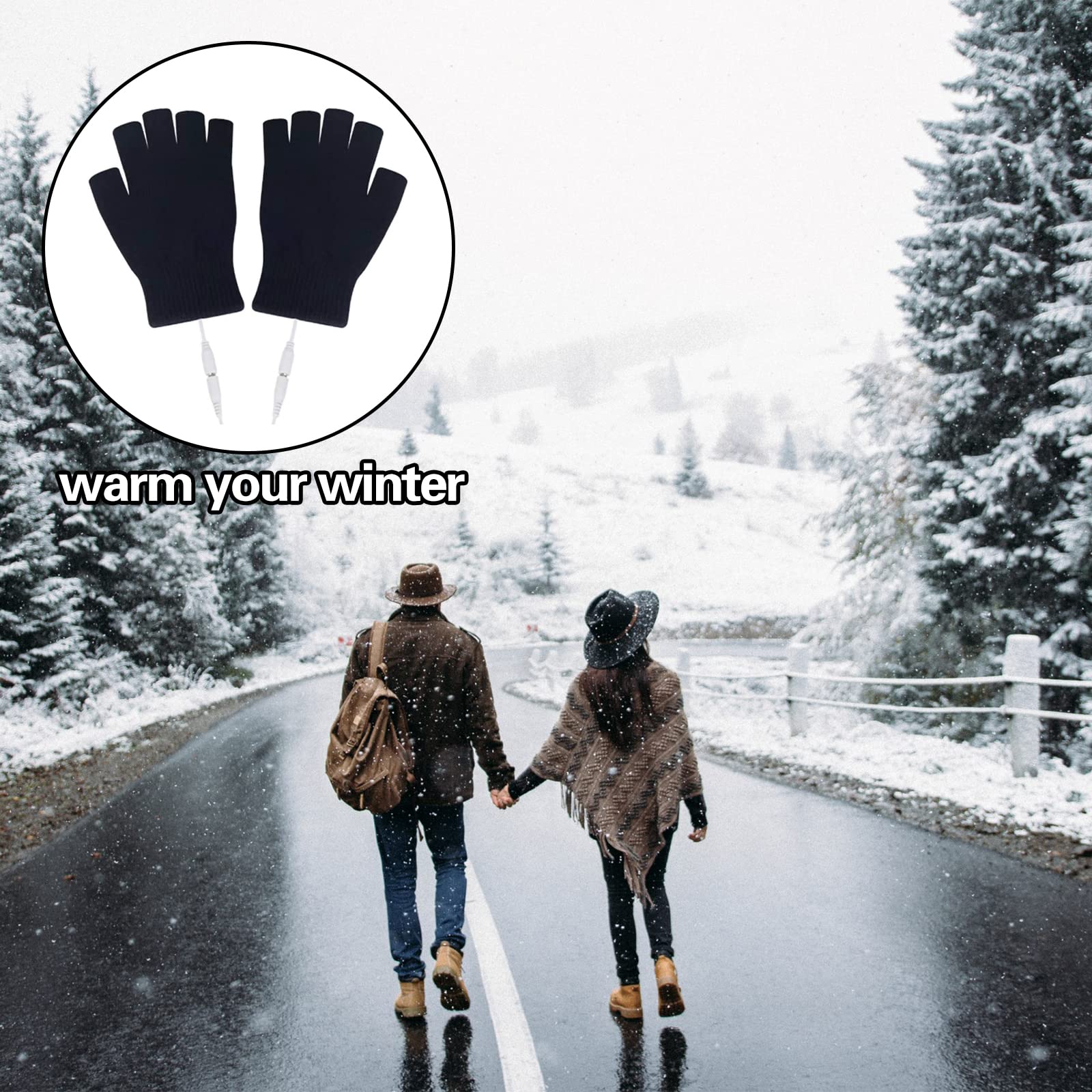 Cerioll Guantes Térmicos USB Calefactados Invierno Lavables para Oficina Mecanografía