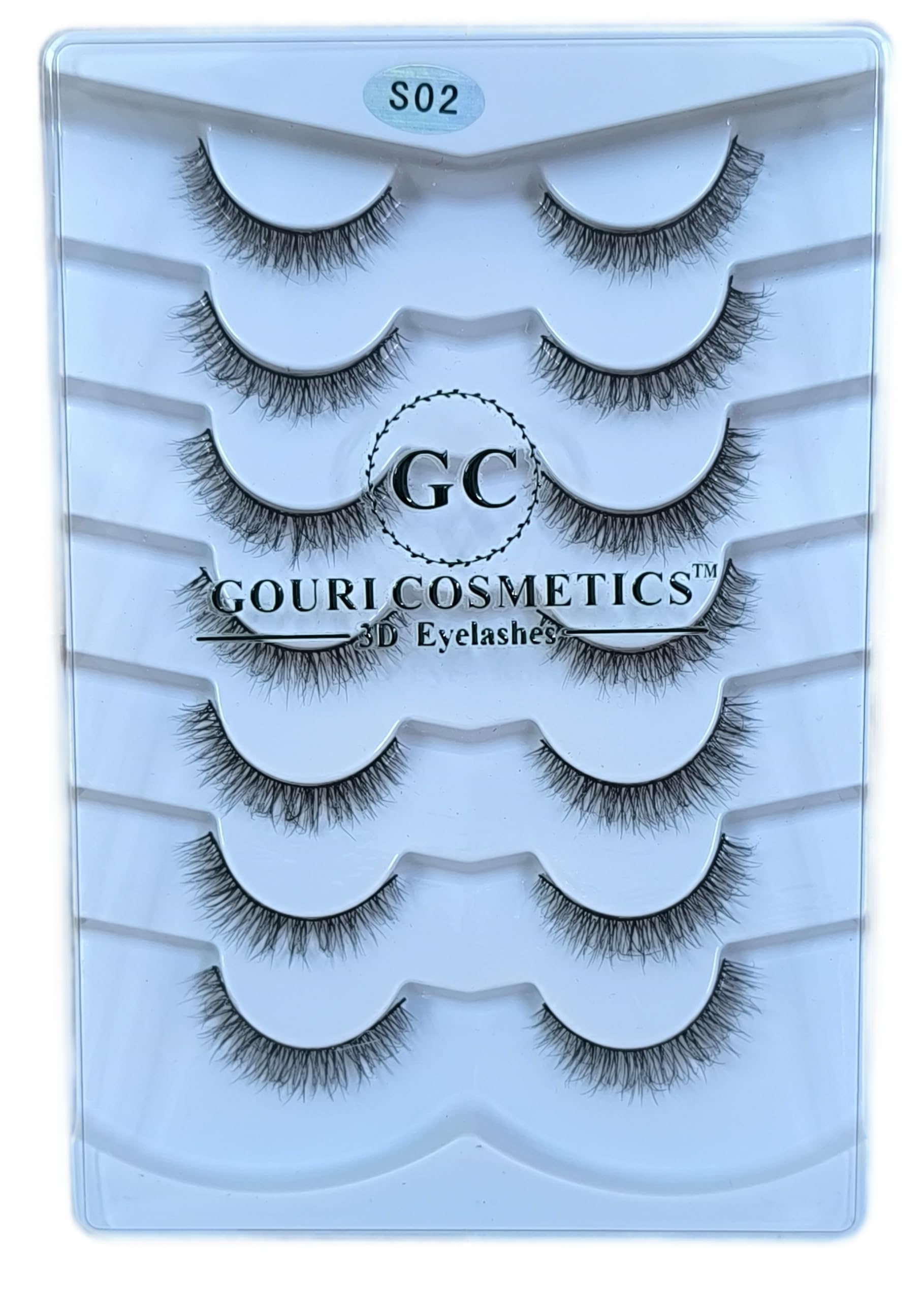 GOURI COSMETICS™ 3D FALSE EYELASHES - False Eyelashes for Women - (7 Pair Pack: GC-S02)-image-20