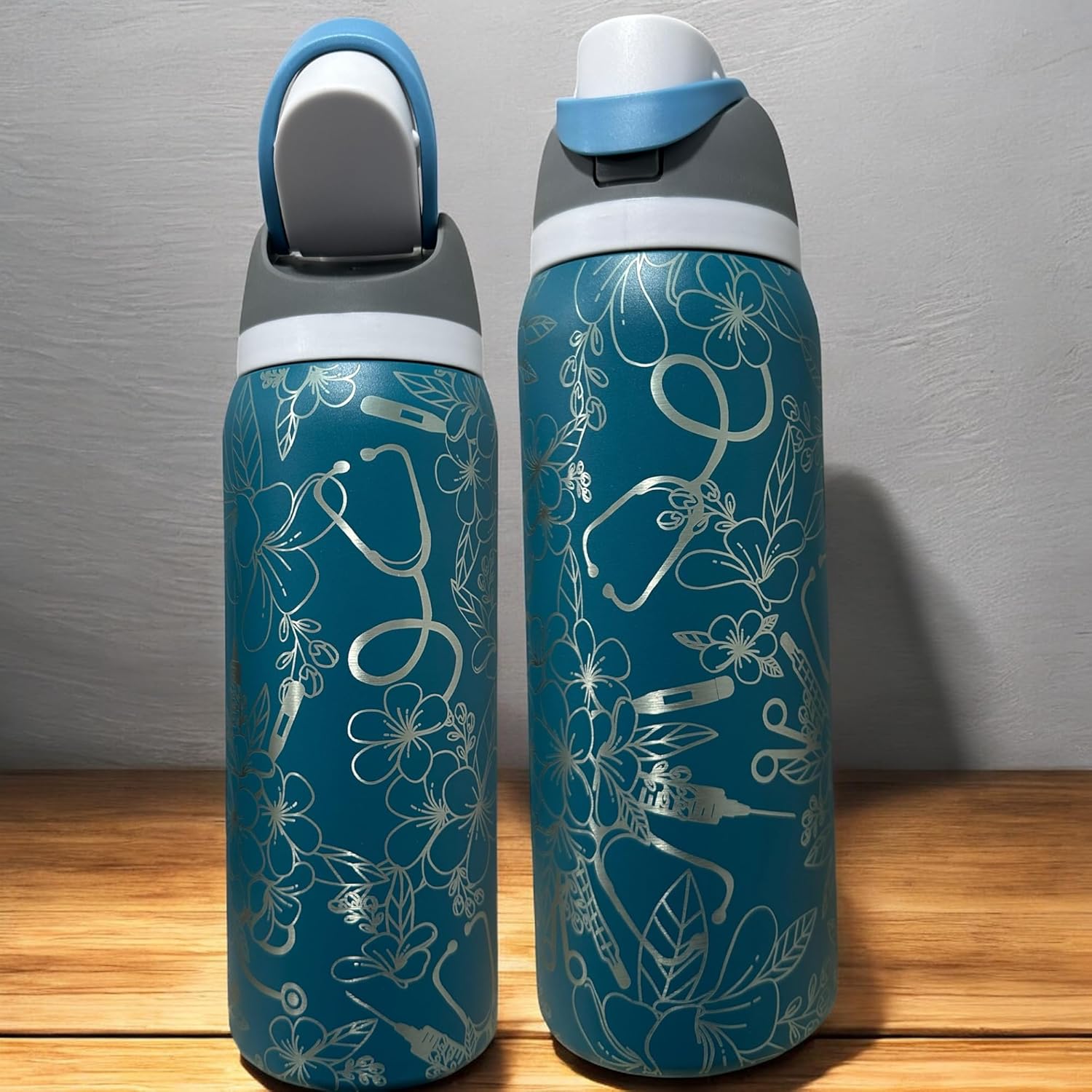 Nurse appreciation Gift for healthcare worker RN coffee mug Tumbler for RN Insulated tumbler Stethoscope water bottle (32oz Teal(71)-Nurse(D29))