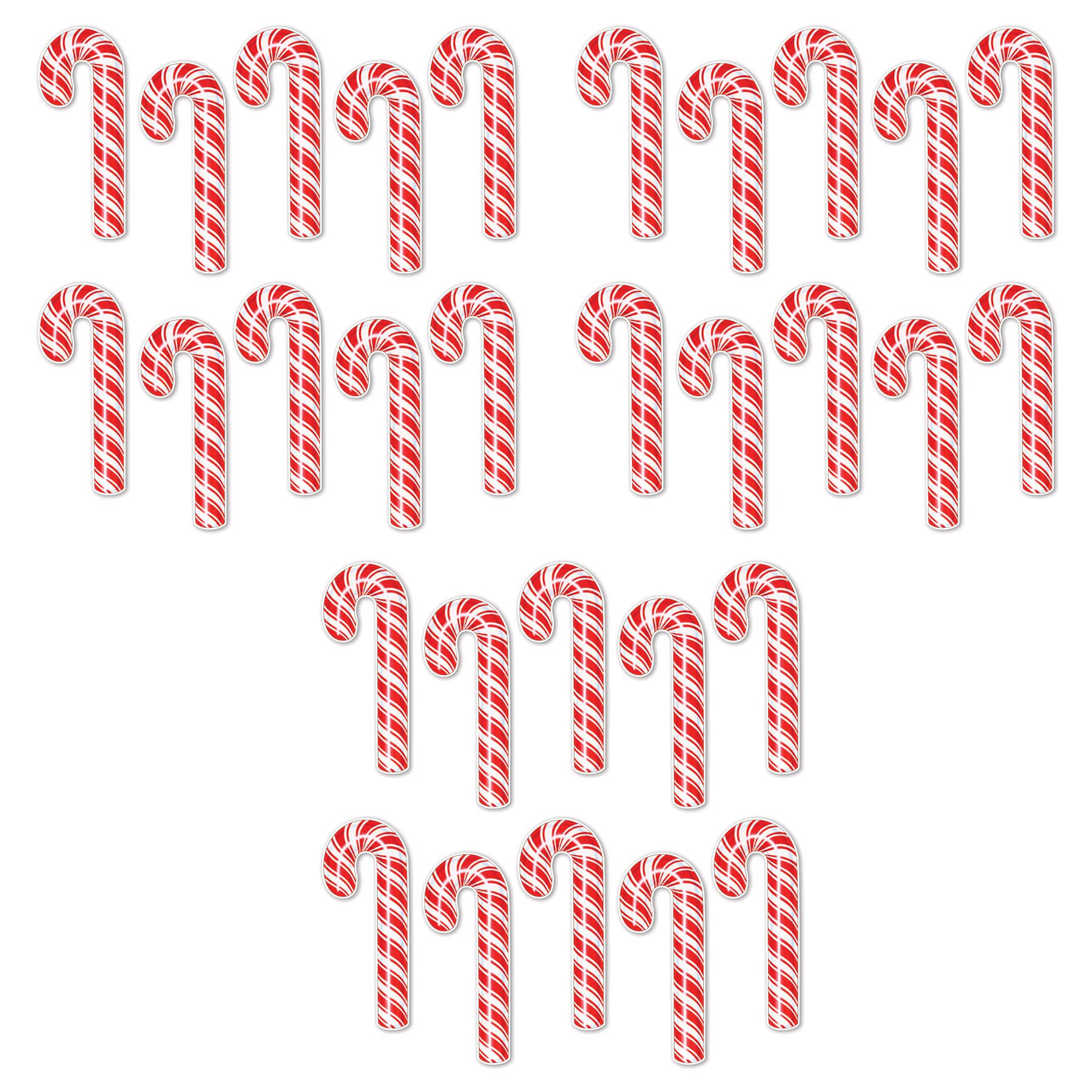 Beistle S22032AZ3 Mini Candy Cane Cutouts 7.5" (Red/White), Pack of 30