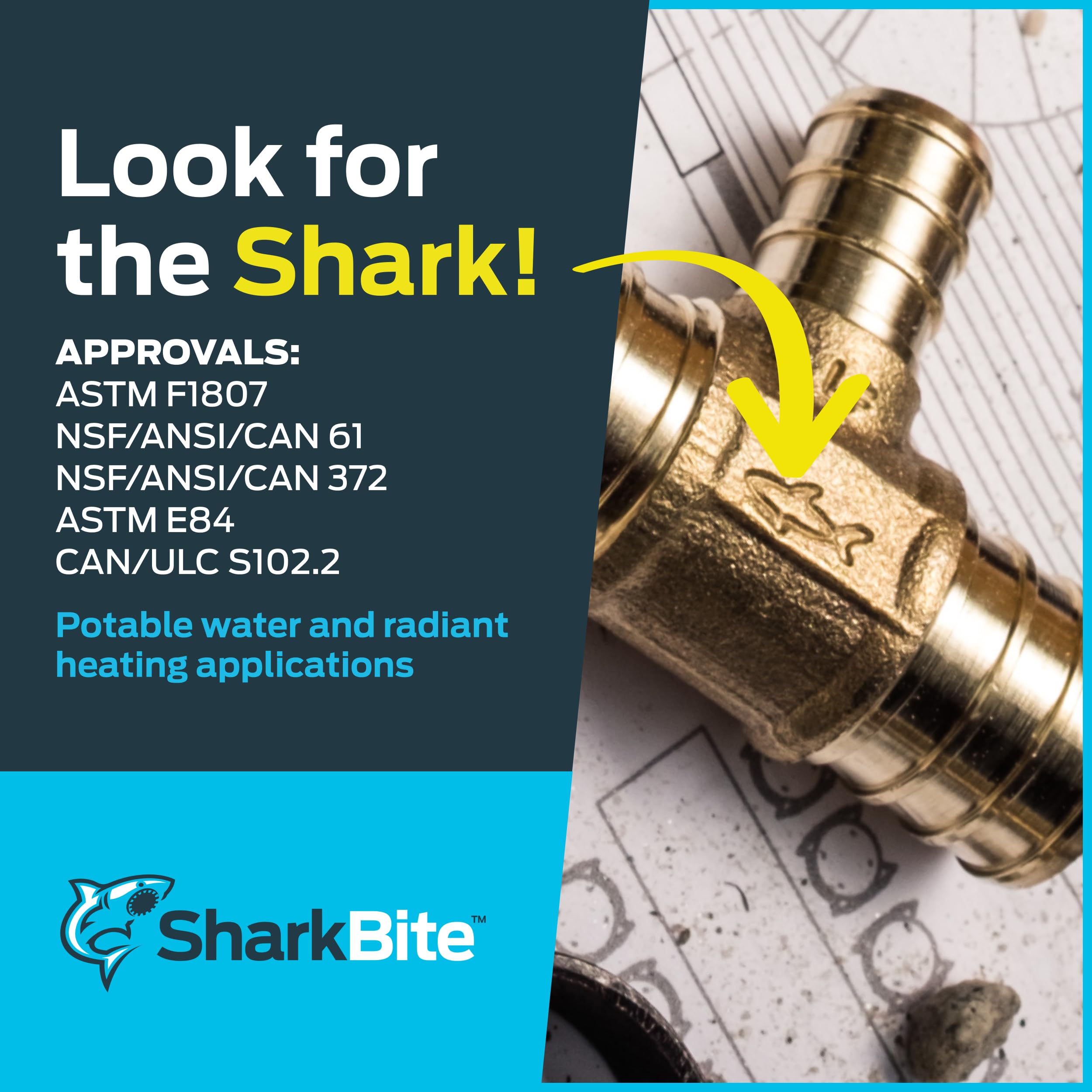 SharkBite 1/2 Inch Crimp Female Adapter, Pack of 10, Brass Plumbing Fitting, PEX Pipe, Copper, UC072LFA10