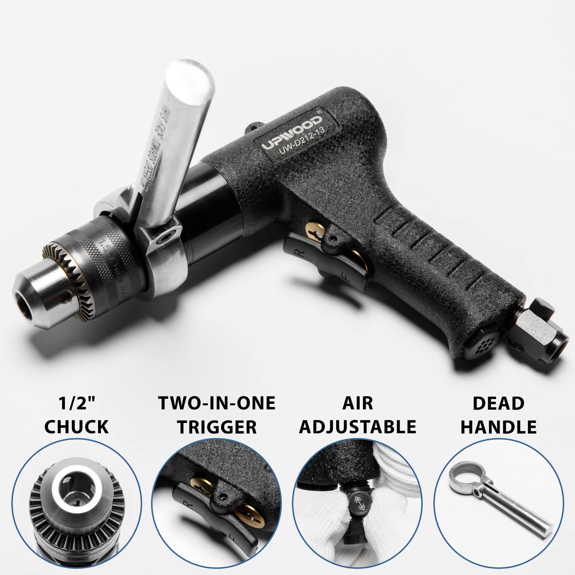 Amazon.com: 1/2” Reversible Air Drill, Heavy Duty 700 RPM Pistol