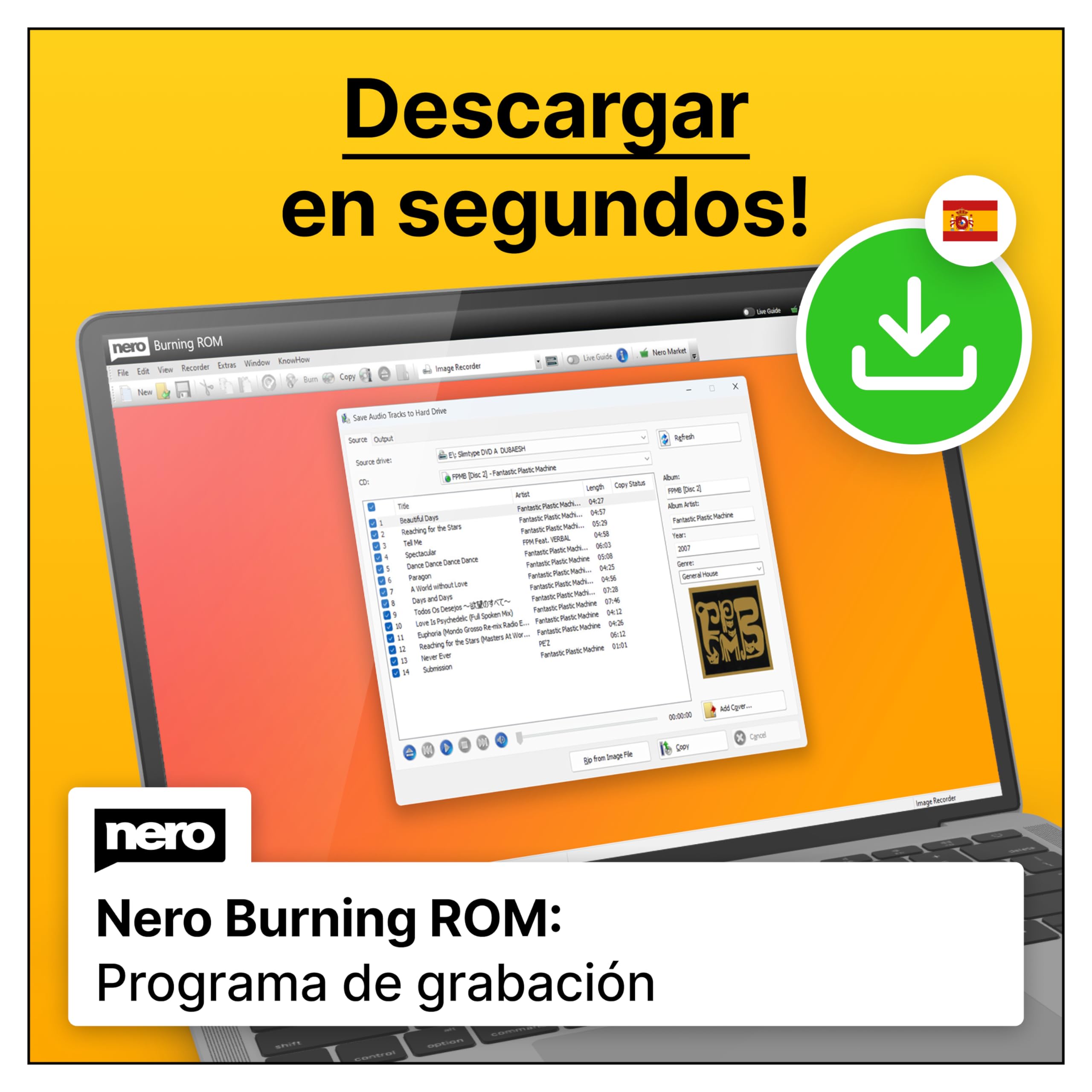 Nero Burning Rom | El software de grabación original | CD DVD BluRay | Grabar | Copiar | Rip | Windows 11 / 10 / 8 / 7 | 1 Dispositivo | Licencia ilimitada | Código de activación enviado por email