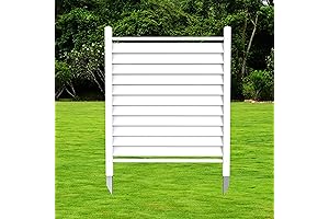 36"W X 45"H Reinforced White Vinyl Privacy Fence Screen Panel