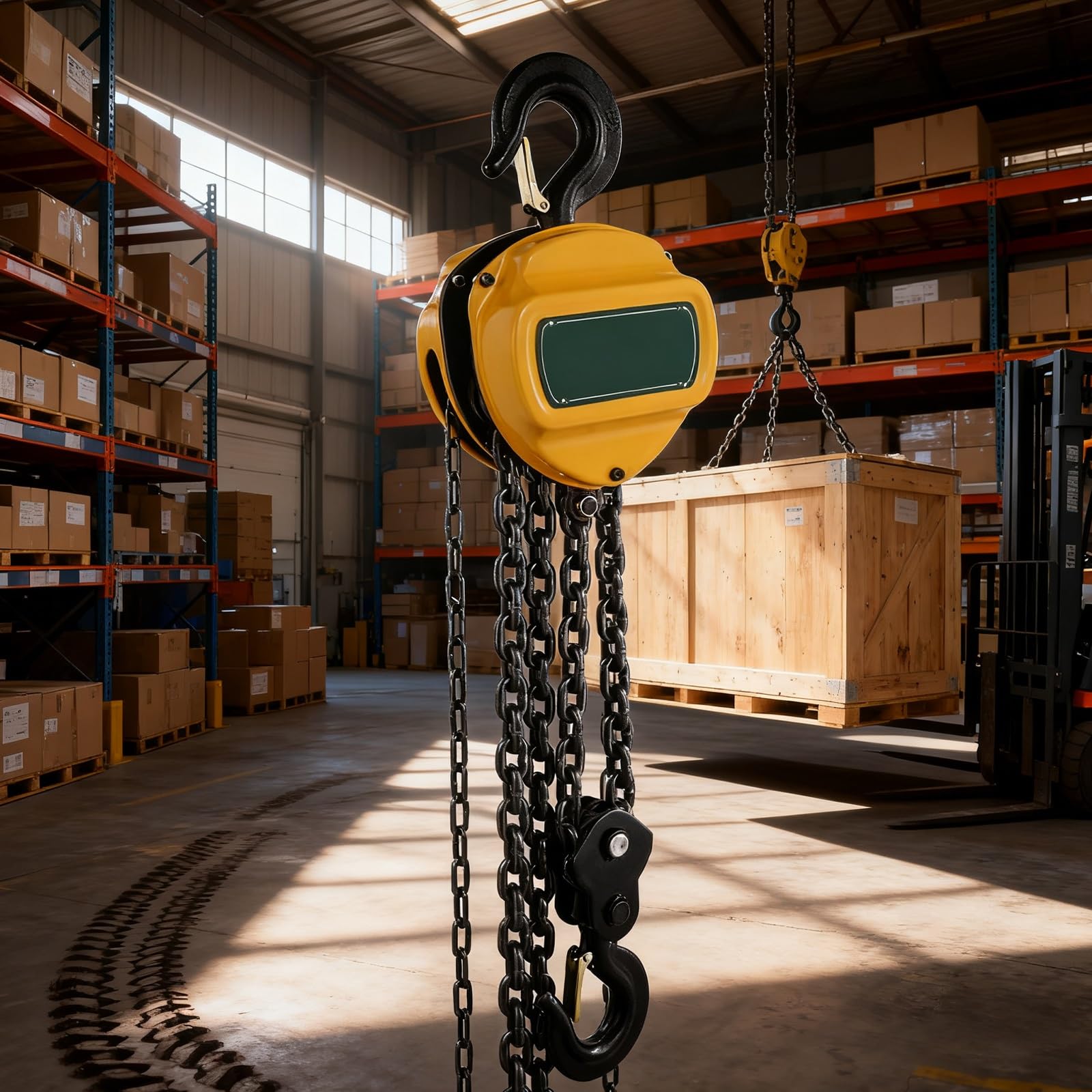 Paranco a catena manuale per carichi pesanti per sollevamento di macchinari industriali, garage e magazzini - Soluzione di sollevamento affidabile, durevole ed efficiente