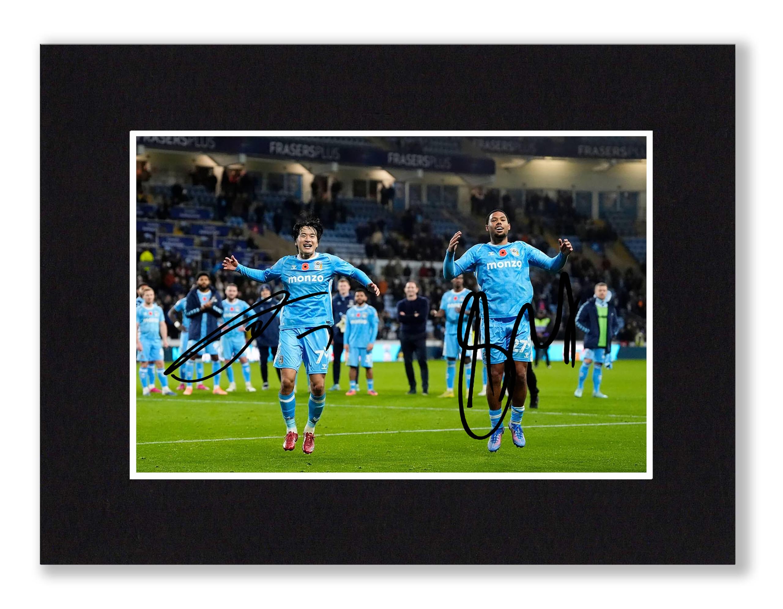 RJR PRINTS Tatsuhiro Sakamoto & Milan Van Ewijk Coventry City Signed 8x6 Inch Mounted Photo Print With Pre Printed Signature That Would Make A Great Gift For Any Fan And Is Ready To Be Framed
