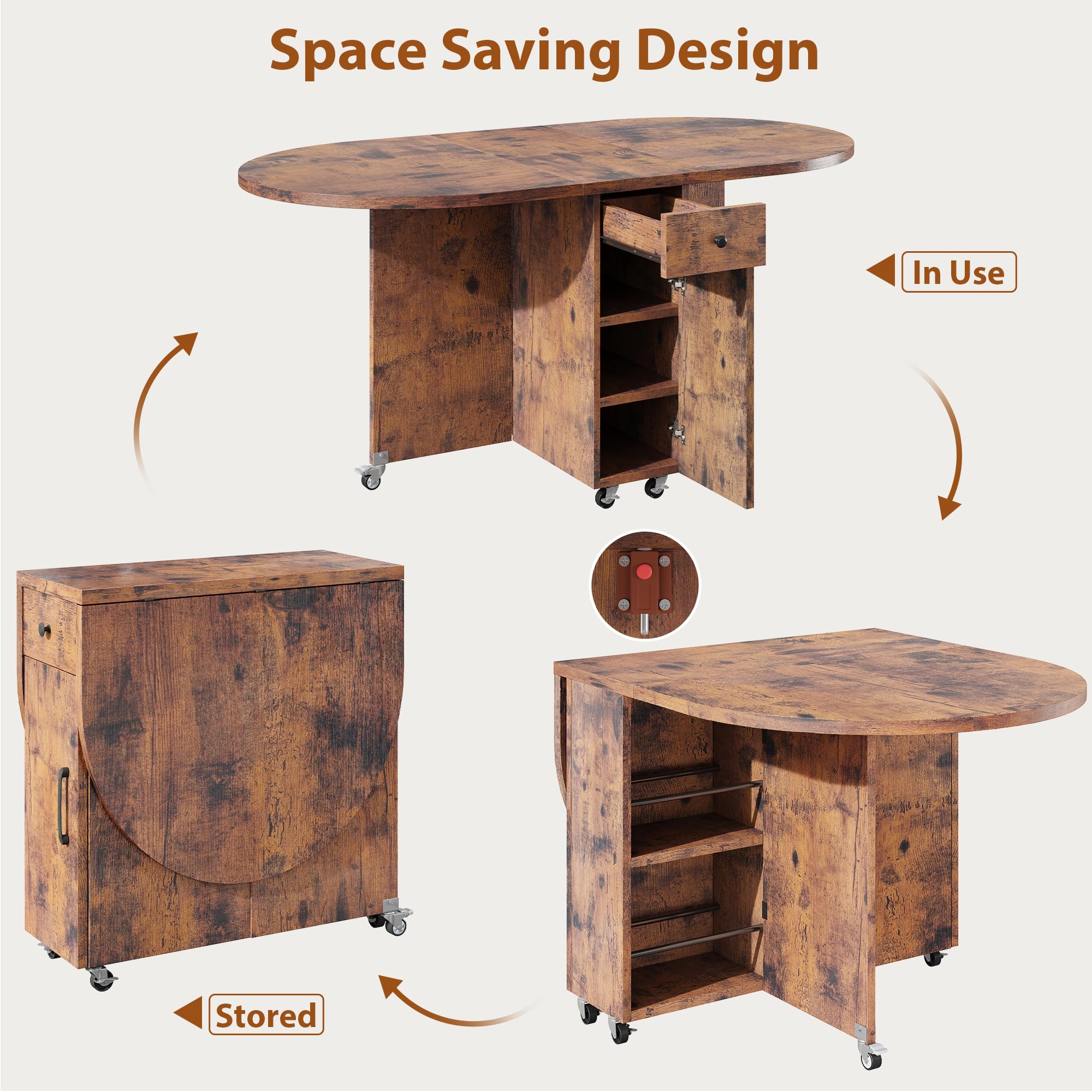 Amazon.com: Jocoevol Folding Dining Table for 4 Kitchen Dining