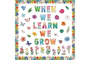 Watercolor Floral Paper Cut-Outs Spring Bulletin Board Decorations