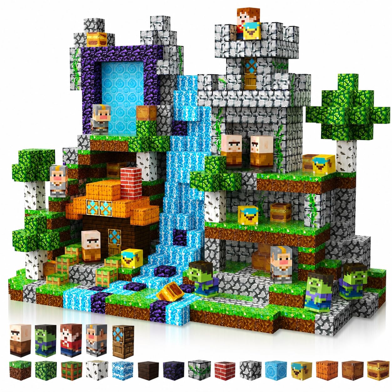 Magneverse Costruzioni Magnetiche per Bambini 200 Pezzi - Magnetic Building Blocks Set Avventura nella Foresta - Giocattoli Montessori STEM per Bambini 3+ Anni - Regalo Creativo per Ragazzi e Ragazze