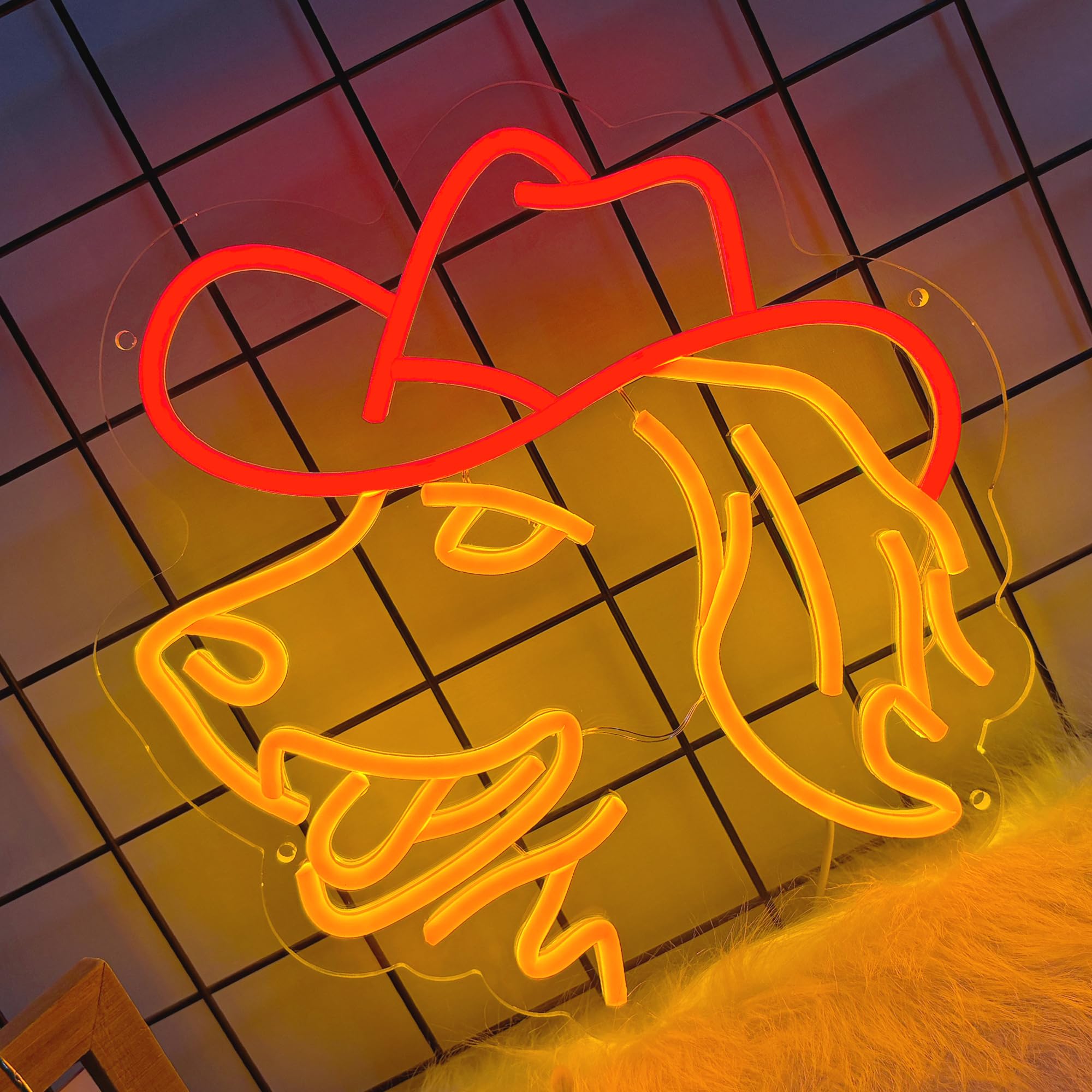 Golden Retriever Neon Sign, Cute Dog LED Sign for Wall Decor, Cowboy Dog Led Light Sign for Pet Shop, Bedroom, Home Wall Decor, Party Decor, Gift for Pet Lover and Child — image 1
