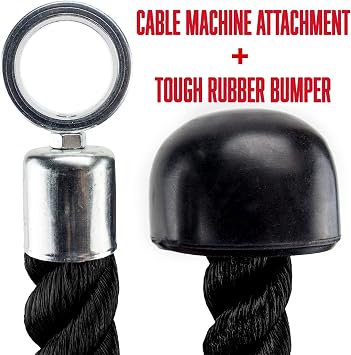 Crown Sporting Goods Single Grip Tricep Rope with Cable Machine Attachment