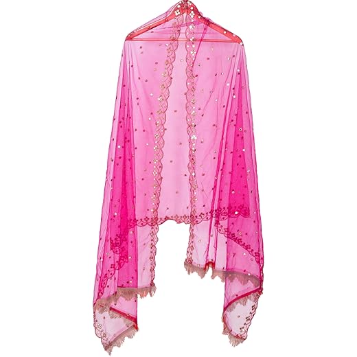 YOUTHQUAKE Embroidered Net Dupatta with Lace