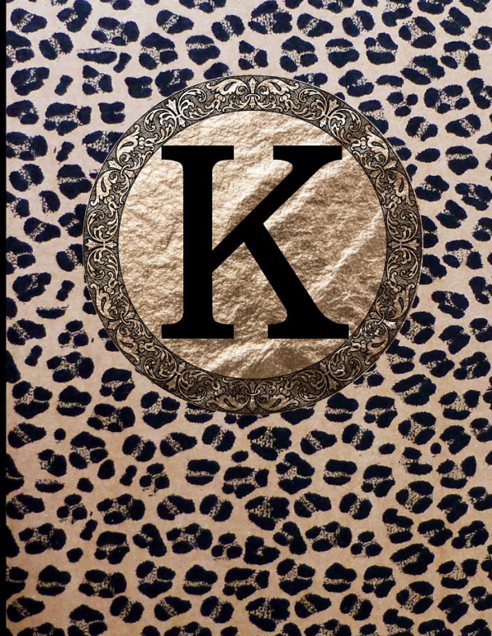 Letter K notebook : Initial K Monogram Notebook Journal Leopard Print: Cheetah Journal / College Ruled 100 Pages Lined Paper - Large 8.5 x 11 / Journal Gift