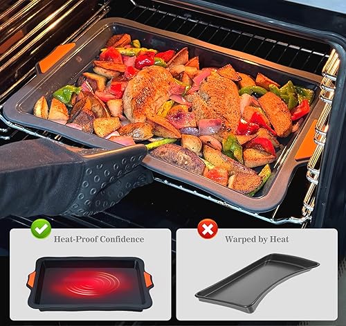 Miniatura 5 de Webake Molde de silicona para tartas de un cuarto de hoja, moldes de hoja de 9 x 13 pulgadas para hornear, hojas antiadherentes para galletas, molde