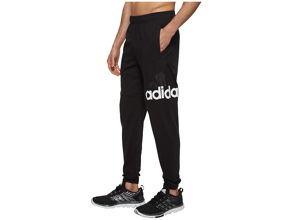 

adidas Essentials Track SJ Logo Pants (Black/White) Men's Workout