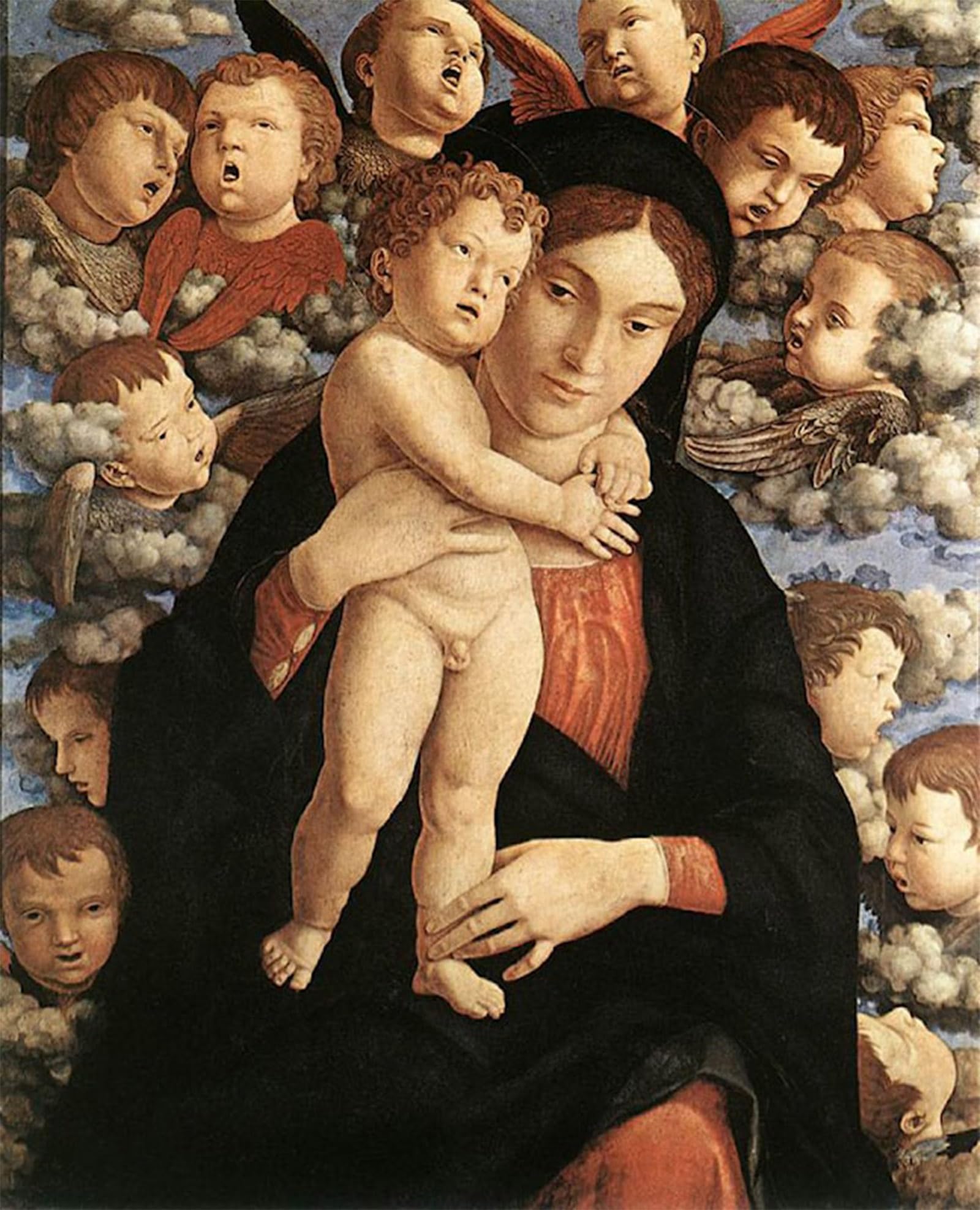 POSTERIIk Famous Print Pop Art Wall Art Graffiti the Lady of the Cherubim by Andrea Mantegna Art Prints for Home Decor 60x90cm