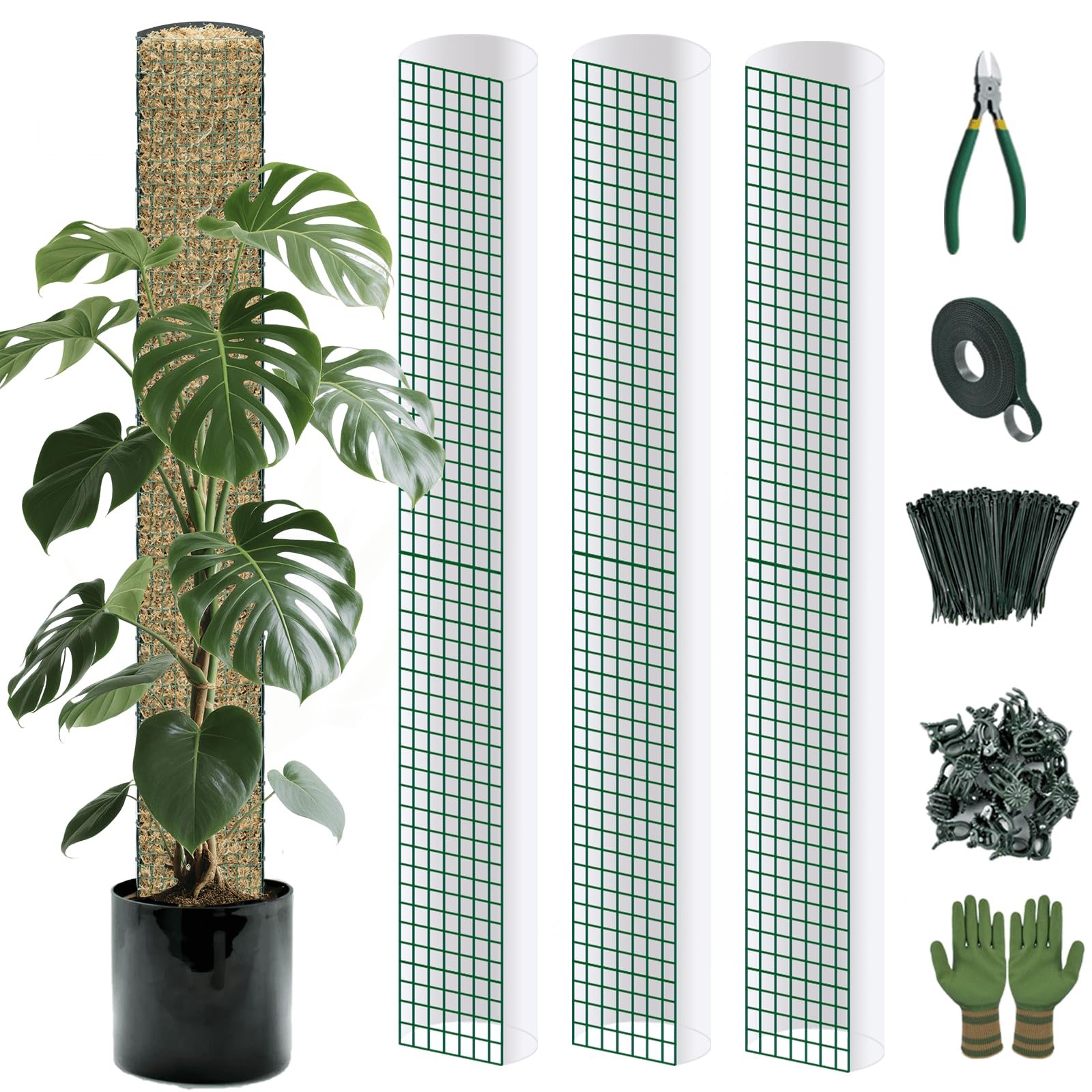 ADGYULB 12ft D-Shaped Frosted Moss Pole DIY Kit