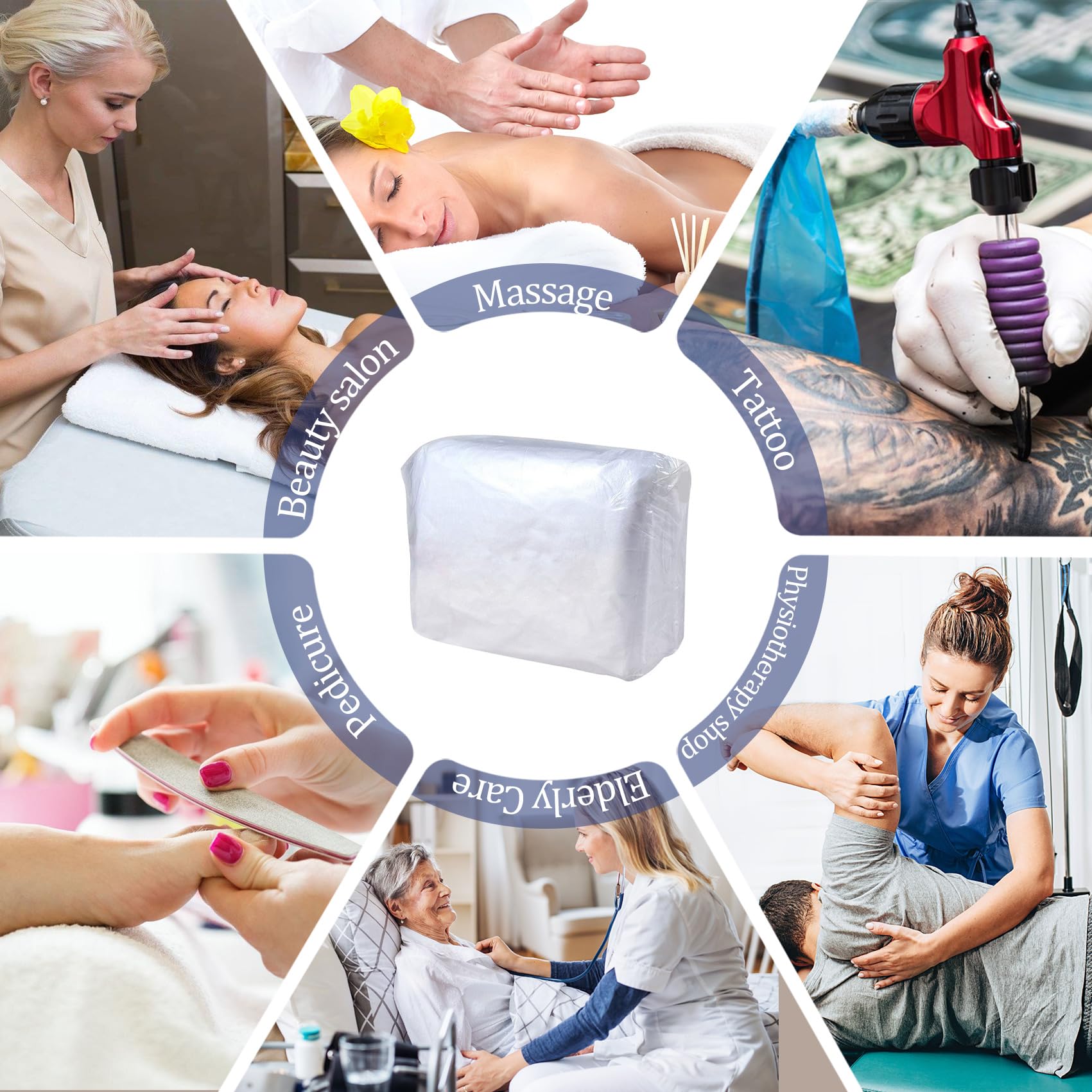 50 sábanas bajeras desechables para mesa de masaje, funda de cama elástica resistente, sábanas bajeras desechables transpirables para spa, tela blanca no tejida, 36 x 85 pulgadas (50 unidades)