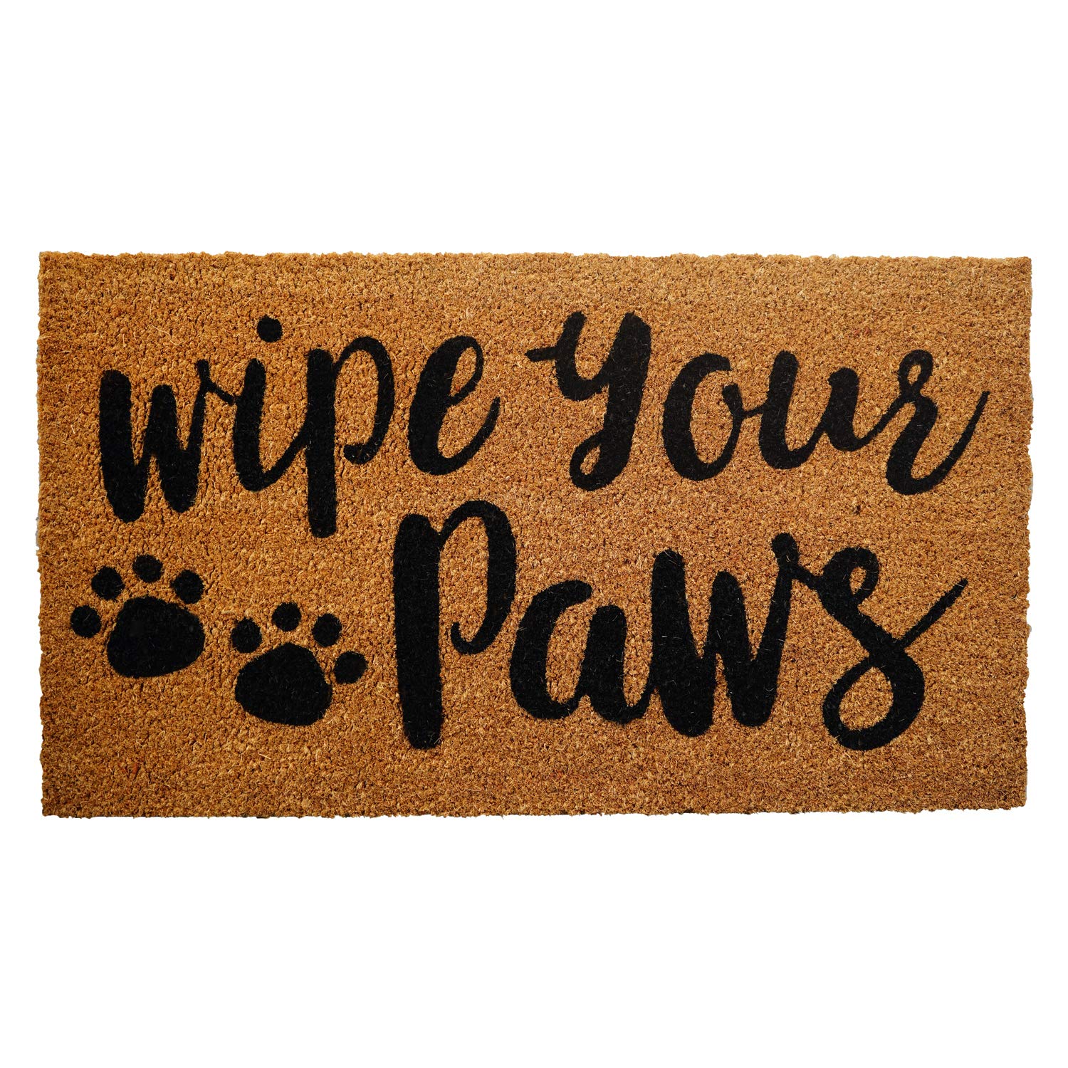 Coco Coir Door Mat with Heavy Duty Backing, Wipe Your Paws Doormat, 17”x30” Size, Easy to Clean Entry Mat, Beautiful Color and Sizing for Outdoor and Indoor uses, Home Décor