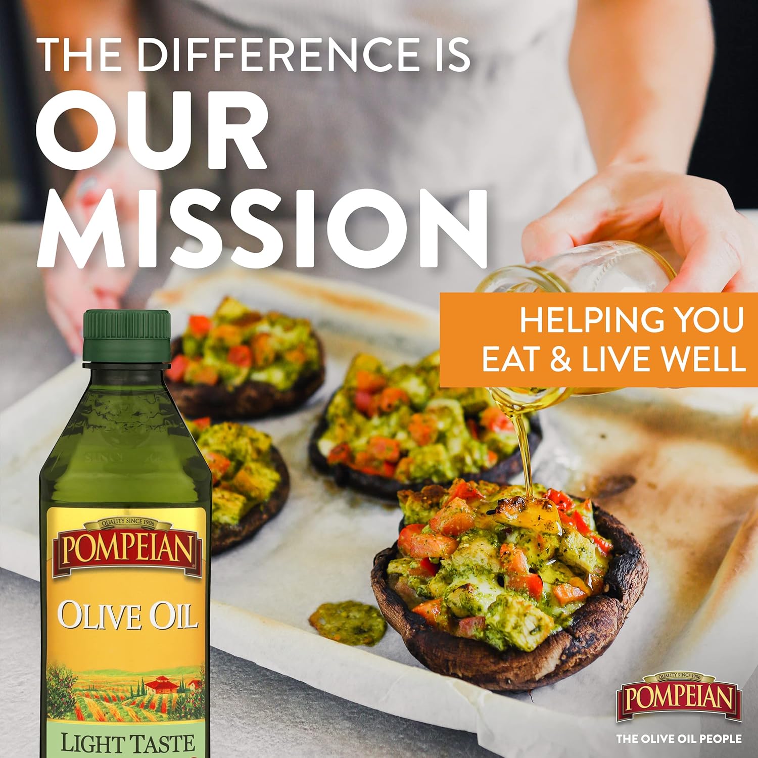 Pompeian Light Taste Olive Oil, Light, Subtle Flavor, Perfect for Frying & Baking, Naturally Gluten Free, Non-Allergenic, Non-GMO, 16 FL. OZ. 5 Pompeian Light Taste Olive Oil, Light, Subtle Flavor, Perfect for Frying & Baking, Naturally Gluten Free, Non-Allergenic, Non-GMO, 16 FL. OZ.