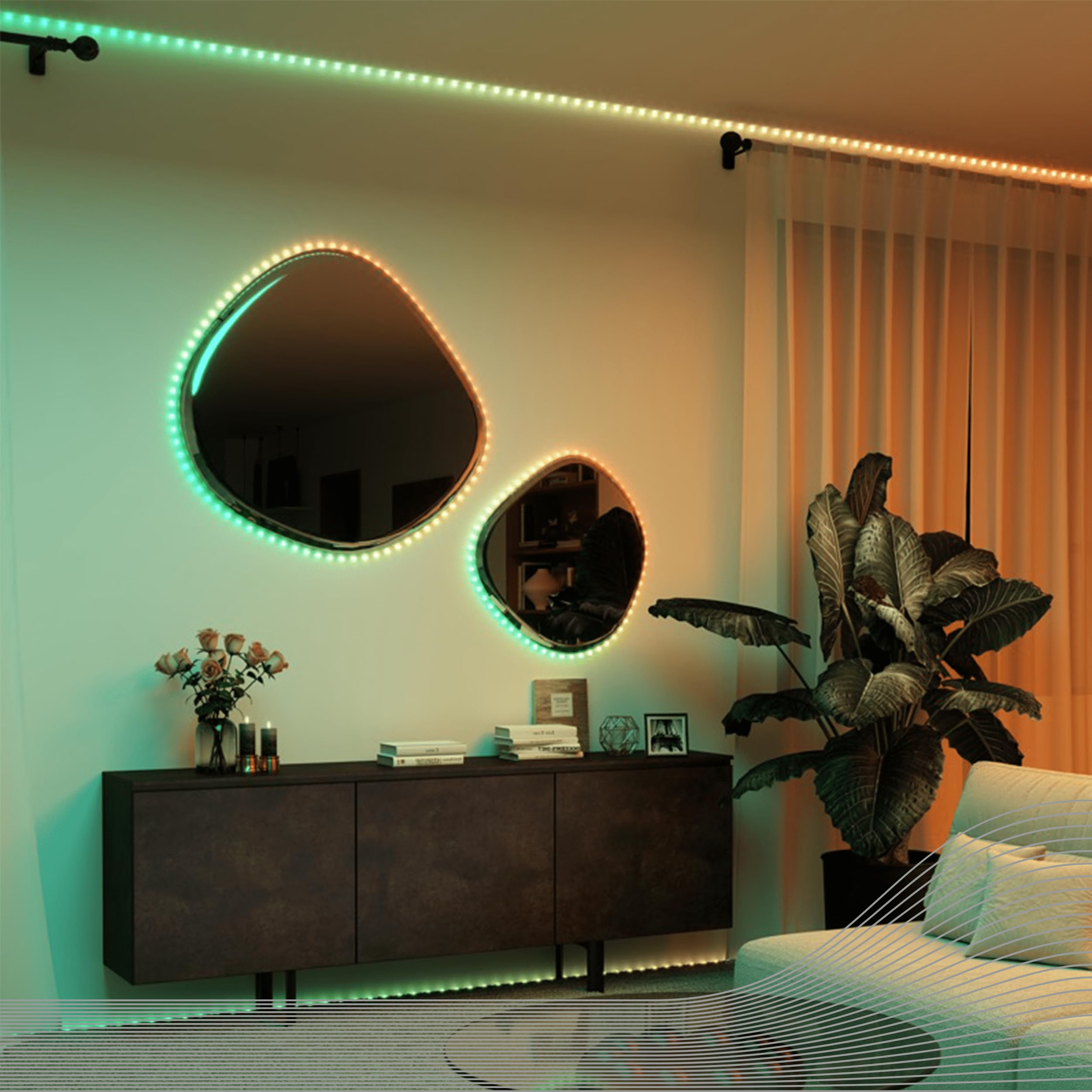 CALEX - Smart Micro Strip Light, 5M, RGBIC, 16 Million Colors, App Controllable, Music Synchronization, IP44, Smart Christmas Lighting - Image 4
