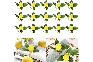 Whaline Lemon Napkin Rings for Rustic Farmhouse Decor
